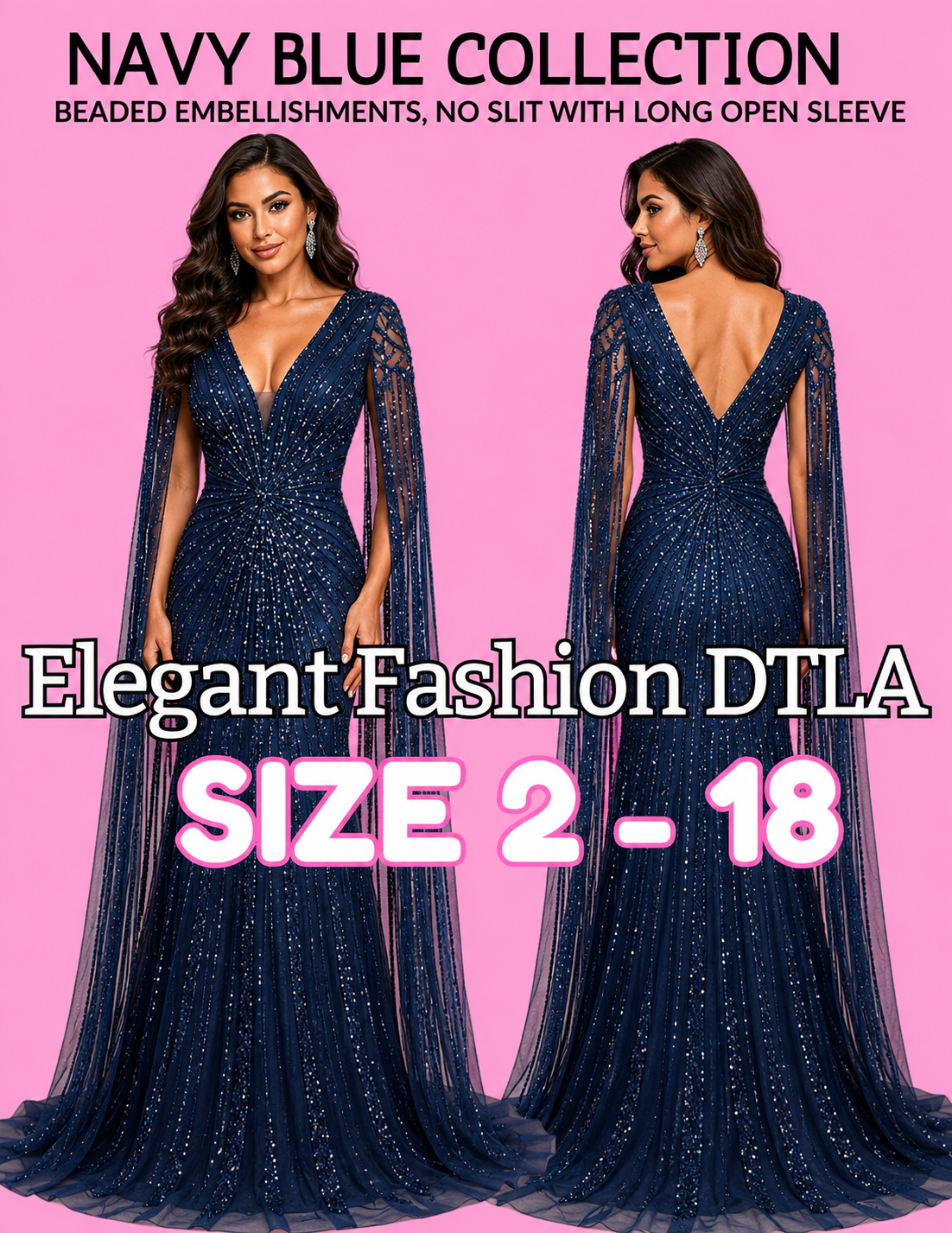 4 COLORS (SIZE 2-20)✨ Elegant Fashion✨EF16C840