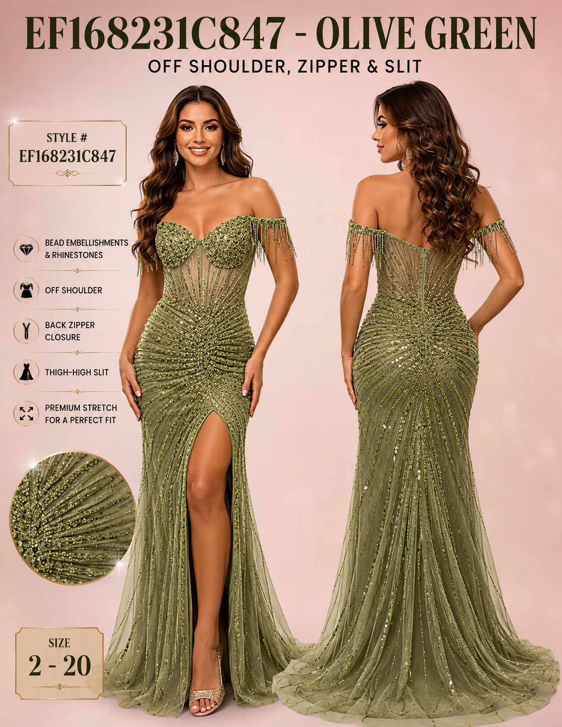 ✨ Elegant Fashion✨ 5 COLORS EMBELLISHMENTS (SIZE 2-20)