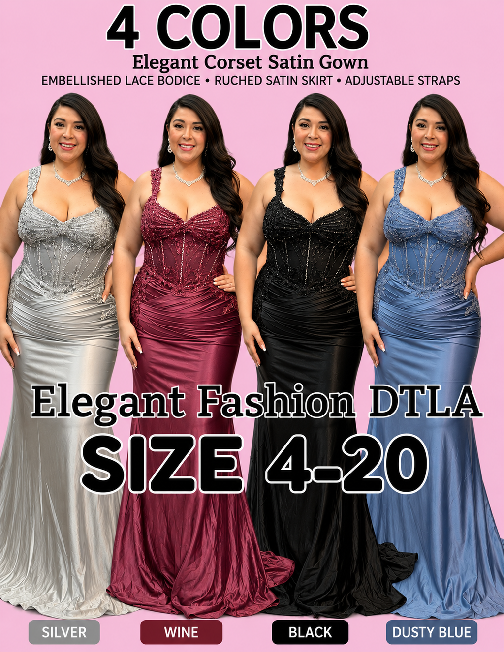 ✨ Elegant Fashion✨  4 COLORS (SIZE 4-20)