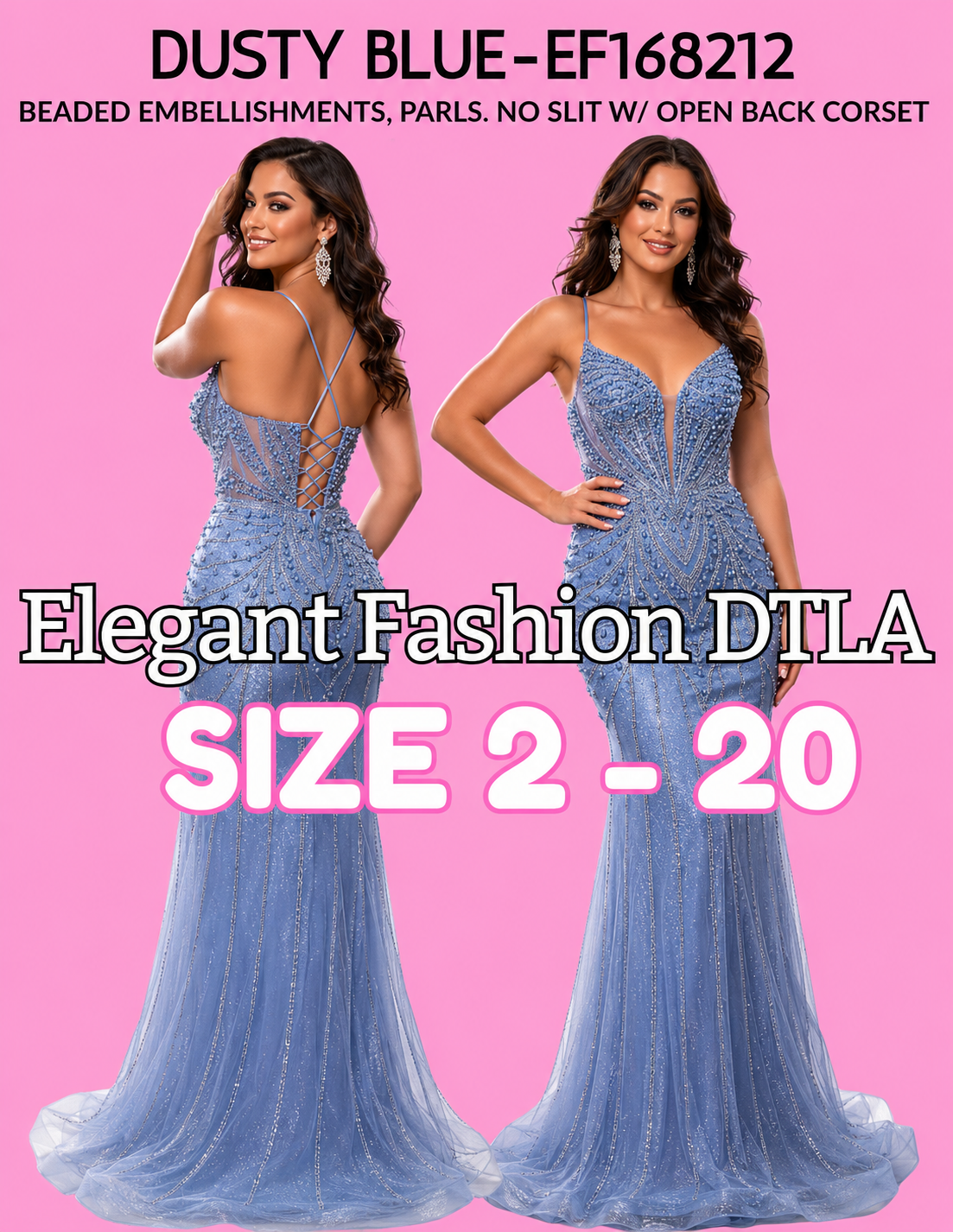 6 COLORS (SIZE 2-20)✨ Elegant Fashion✨ EF168212
