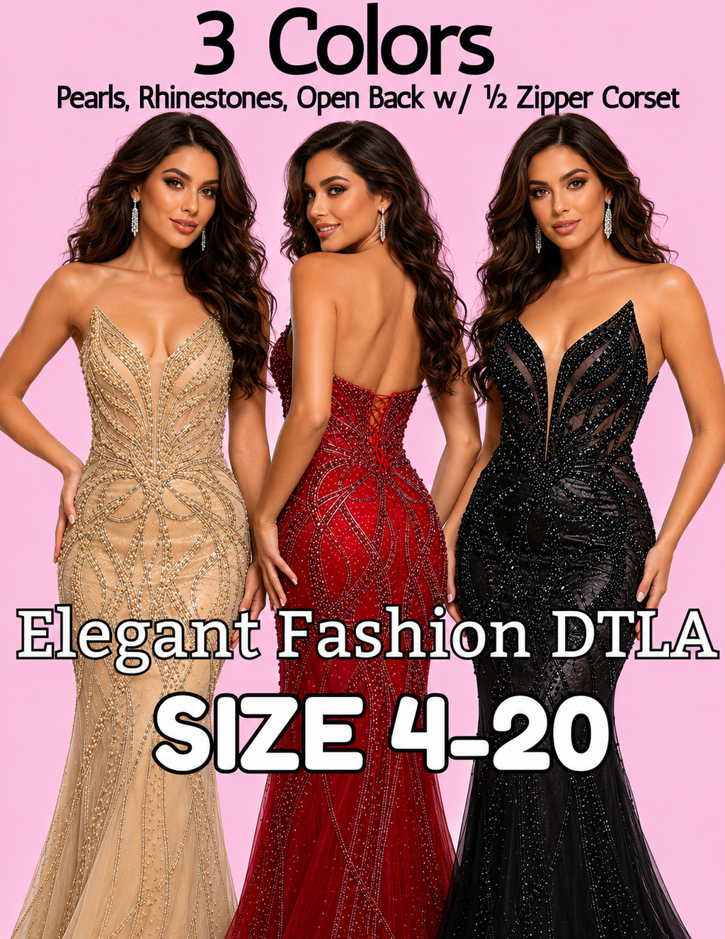 ✨ Elegant Fashion✨ Pearls & Rhinestones (SIZE 2-20)