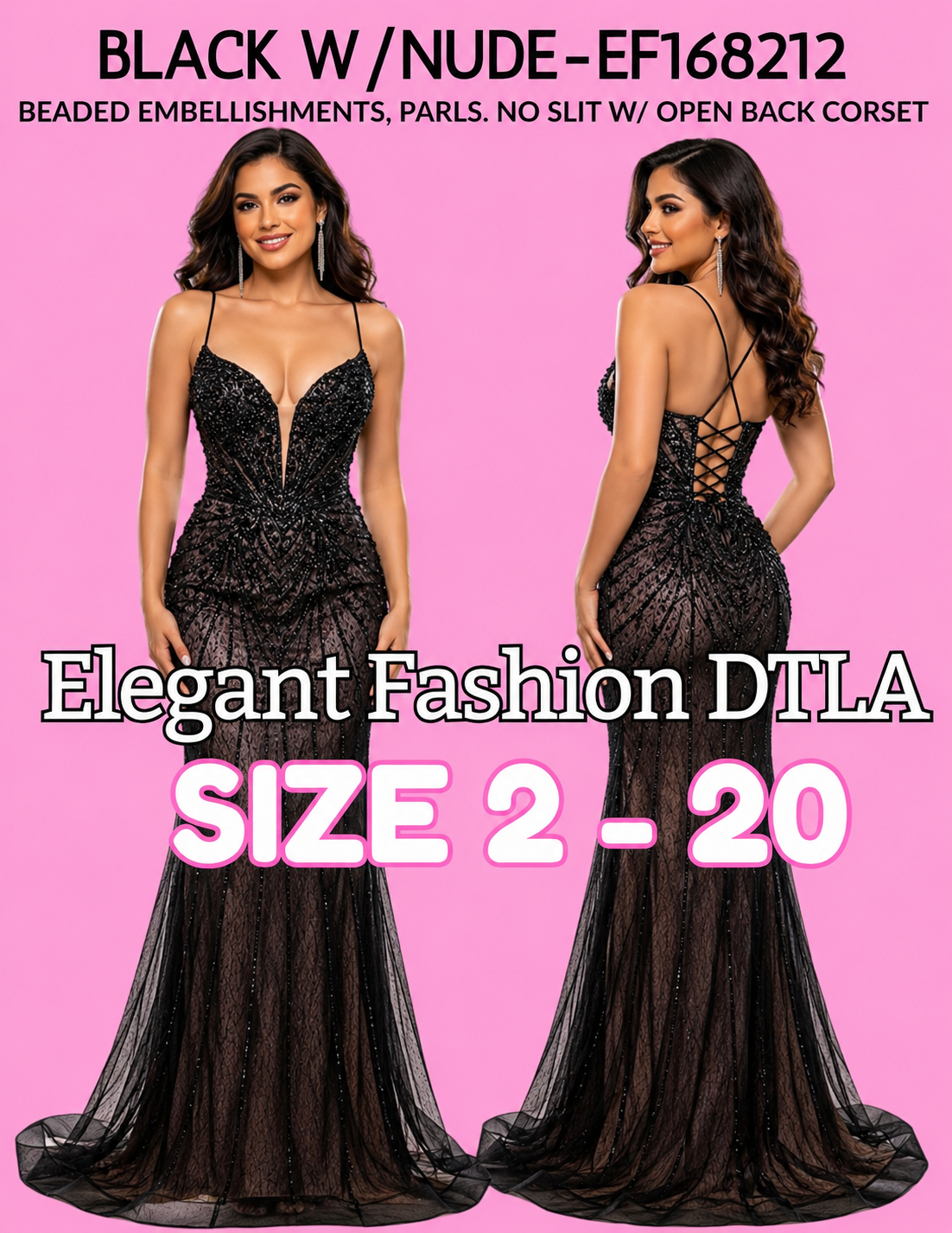 6 COLORS (SIZE 2-20)✨ Elegant Fashion✨ EF168212