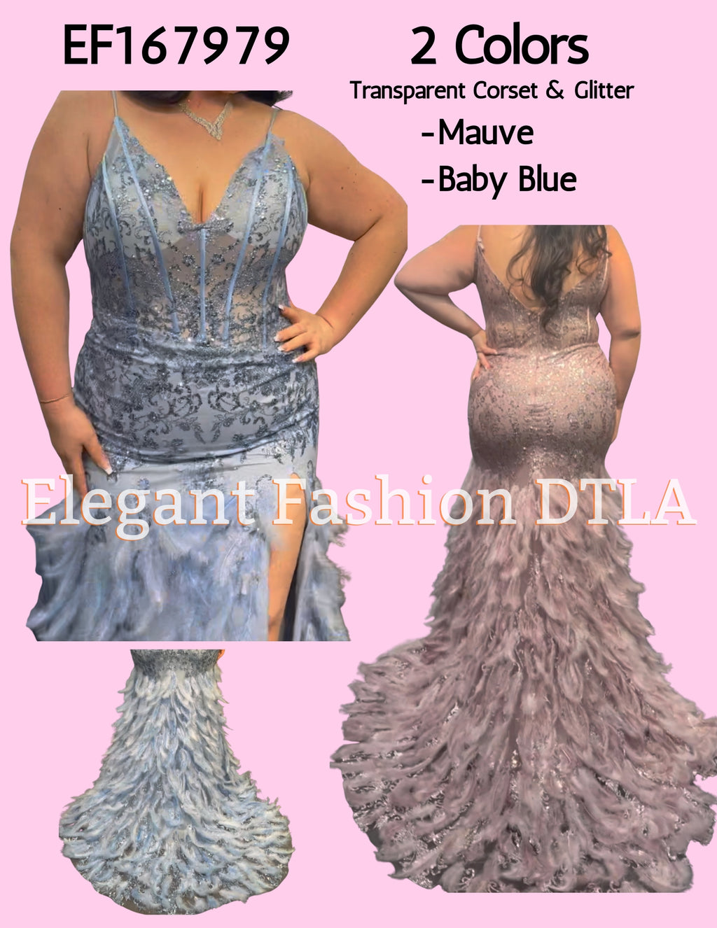 💎💎 EF167979 Glitter & Feather