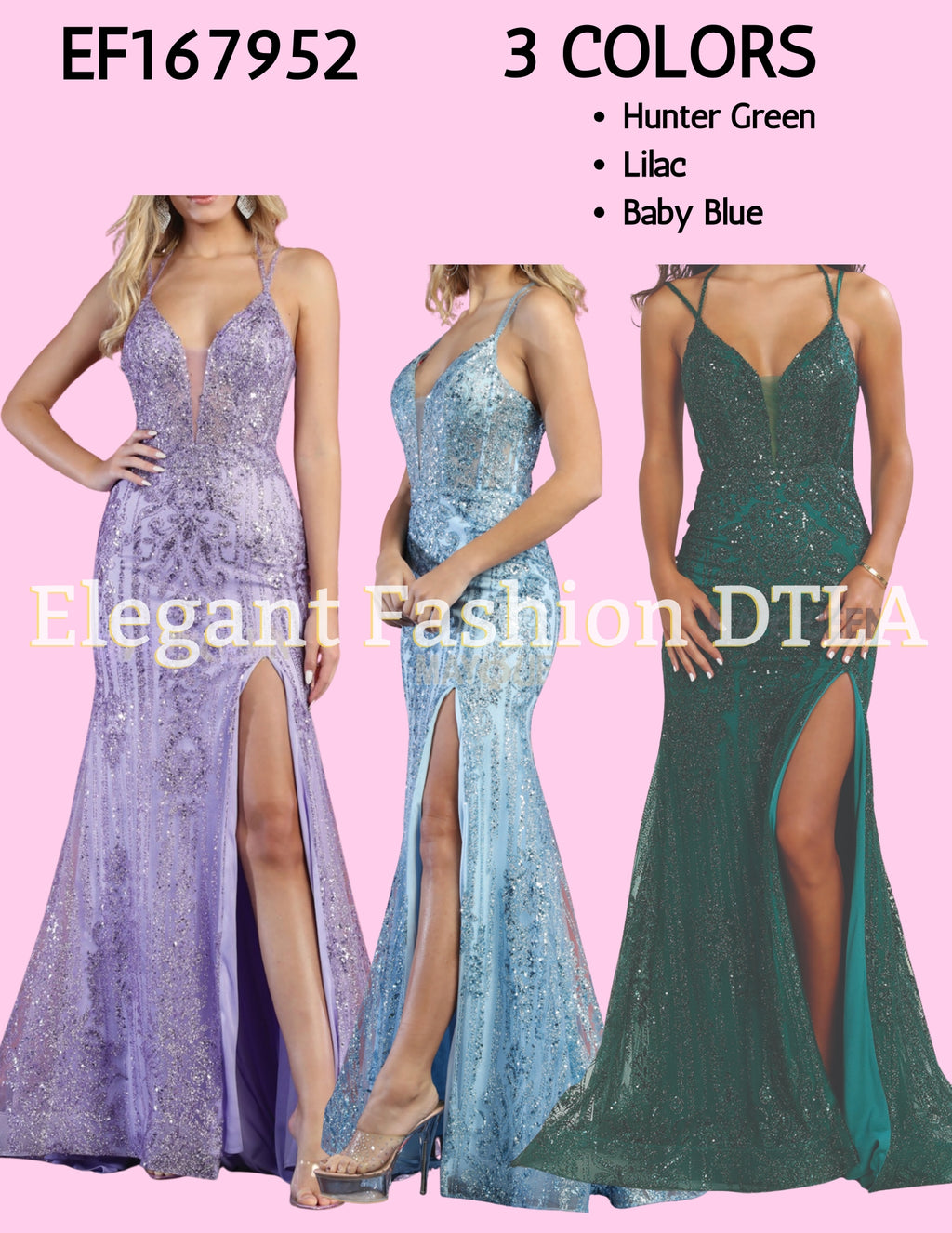 ✨ EF167952 Lilac Glitter Shimmer Gown