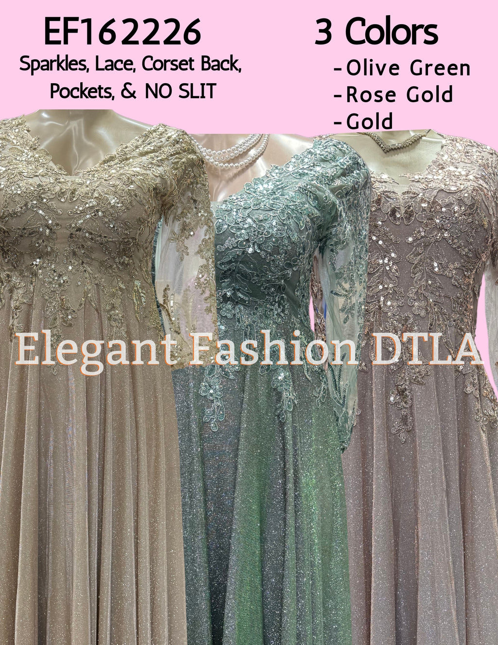 EF168211 Petite Sparkly A-Line w/ Pockets