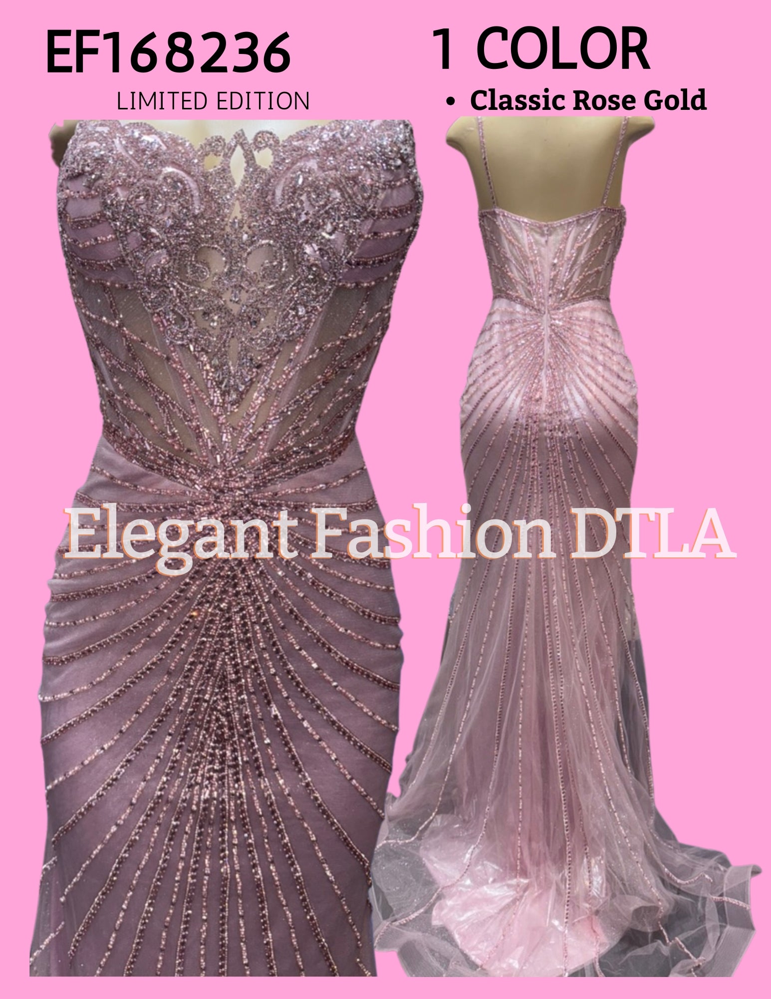 ✨ EF168236 Rose Gold Embellishments and Mini Pearls