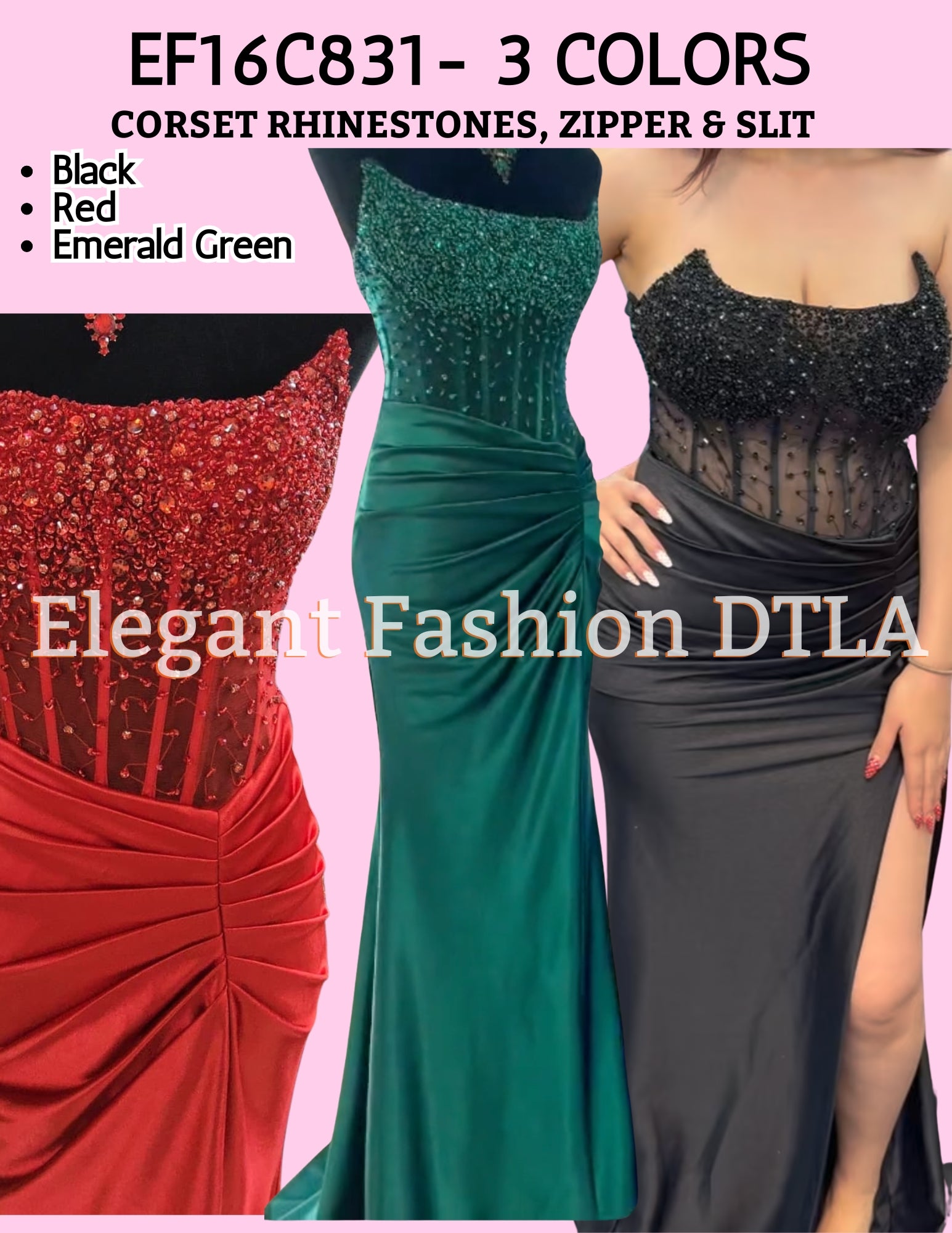 🌸 Elegant Fashion 🌸 EF16C831 Embellishments Rhinestones Corset