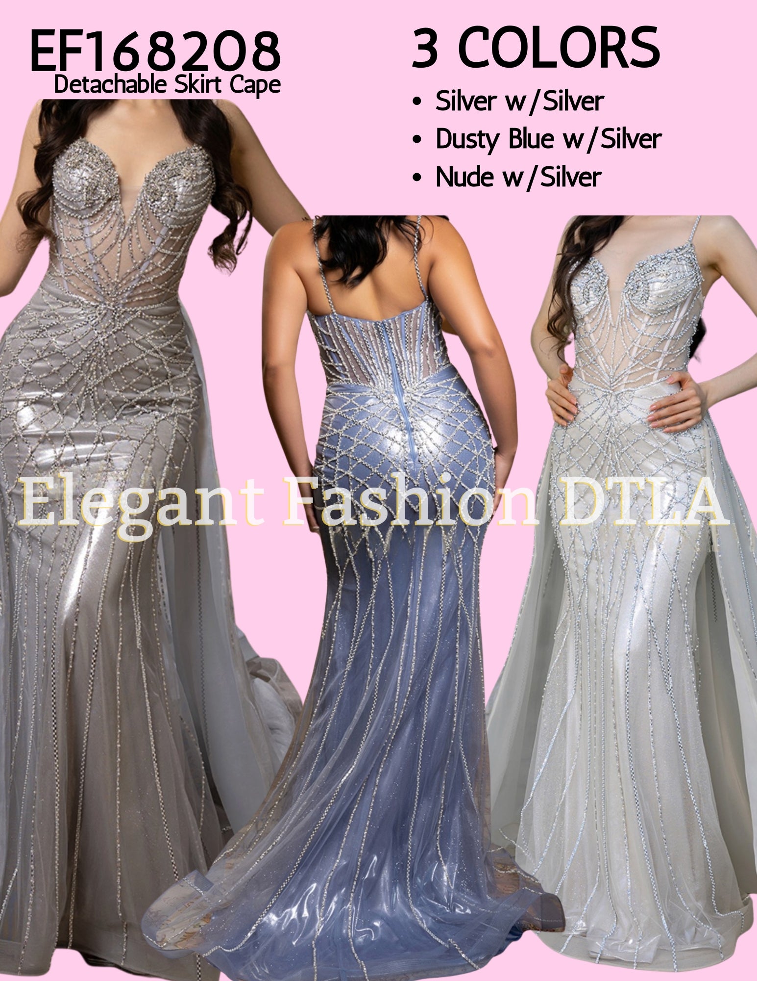 💎💎 EF168206 Rhinestones Embellishments (Detachable Skirt Cape)