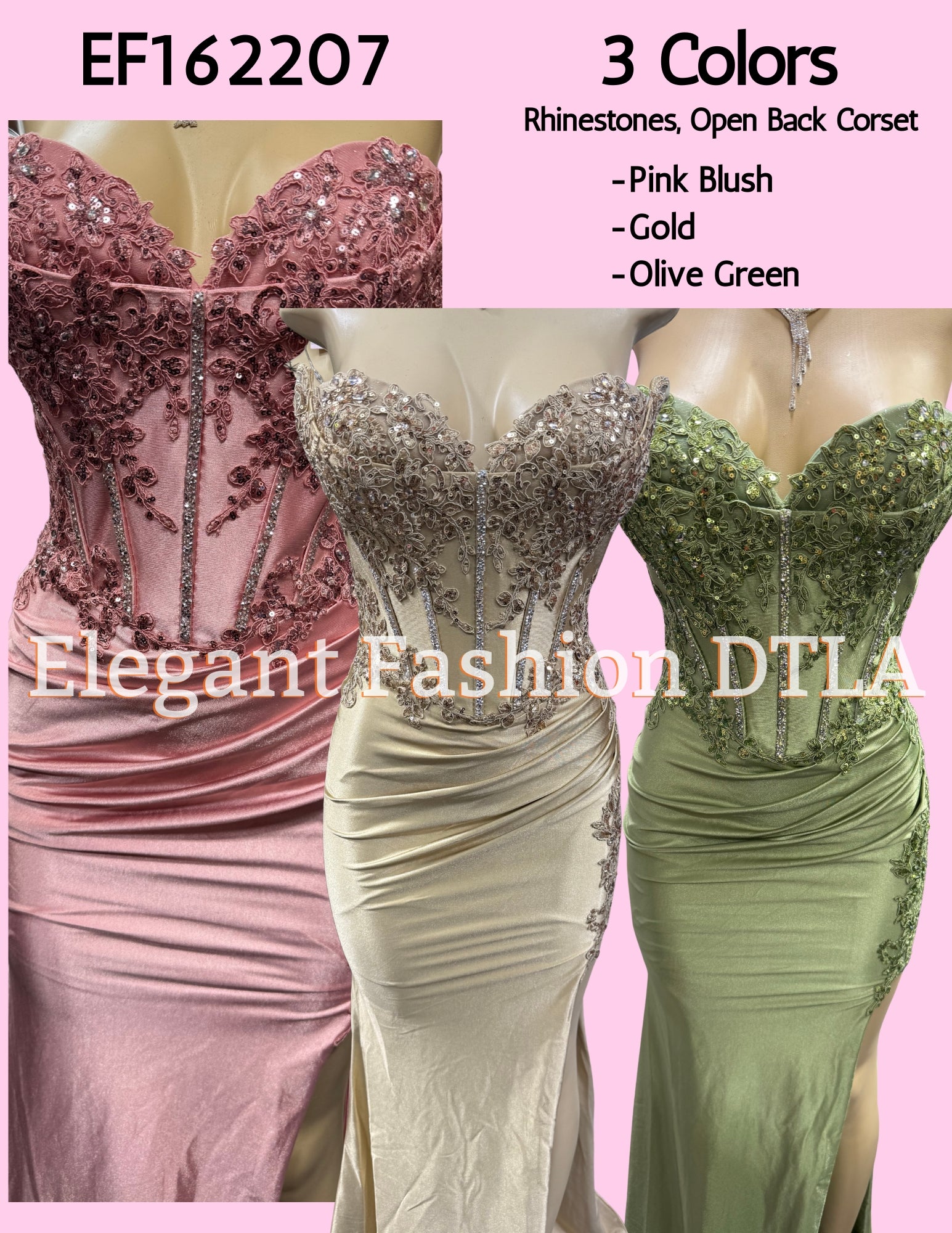 💎💎 EF162207 OPEN BACK W/SLIT