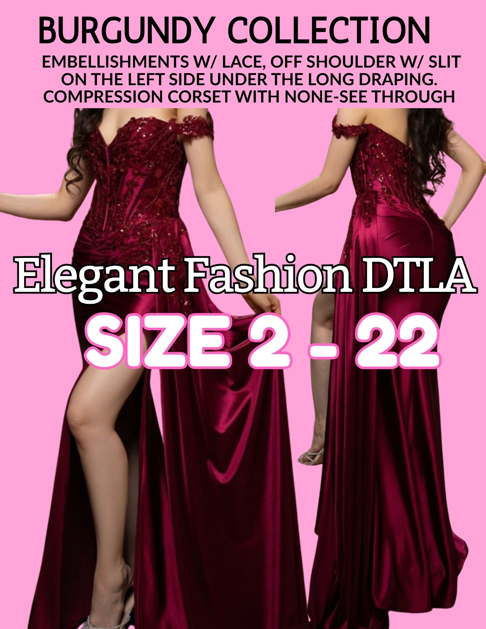 ✨ Elegant Fashion✨ BURGUNDY
