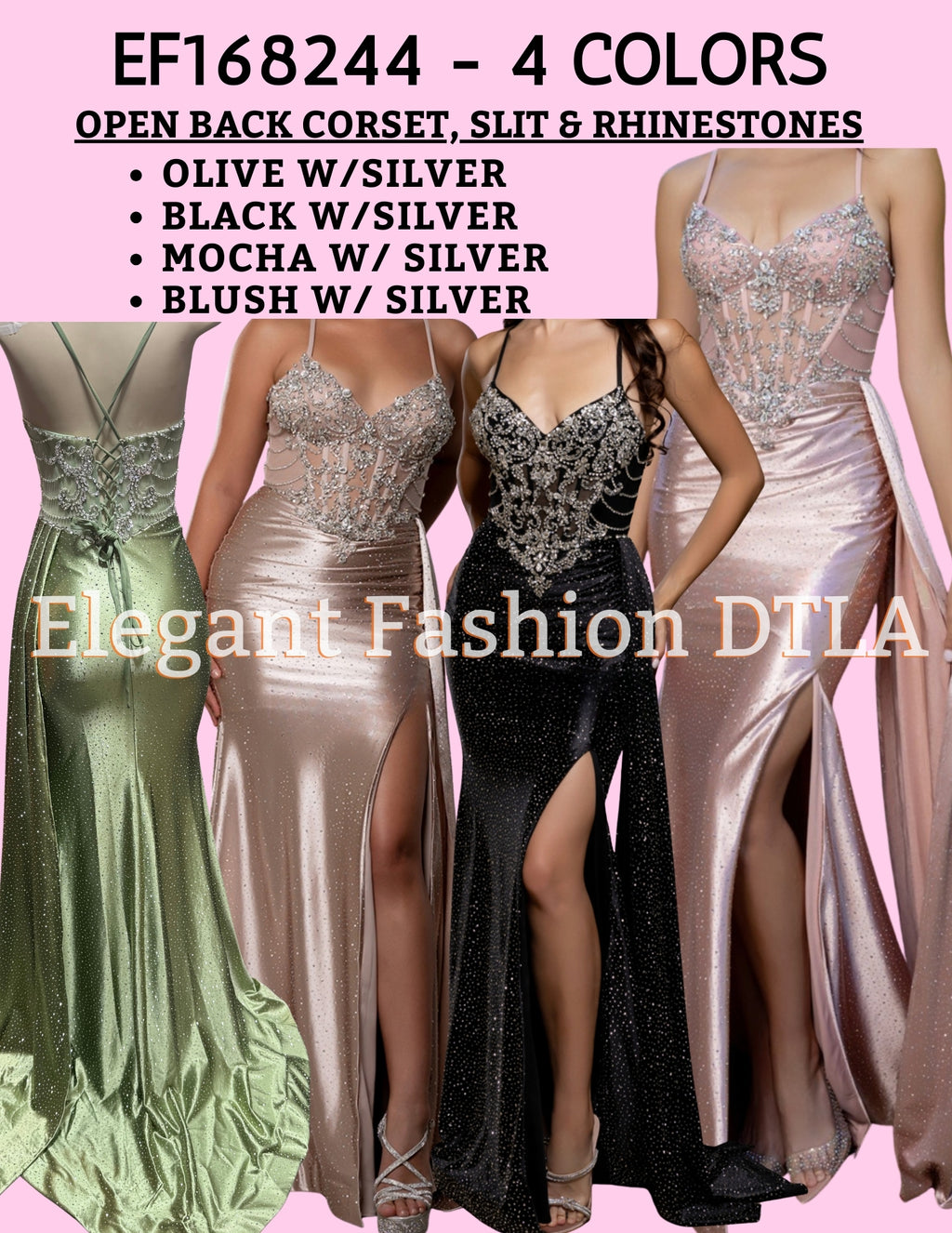 SOLD OUT 🌸 PROM 🌸   EF158244 OPEN BACK CORSET RHINESTONES
