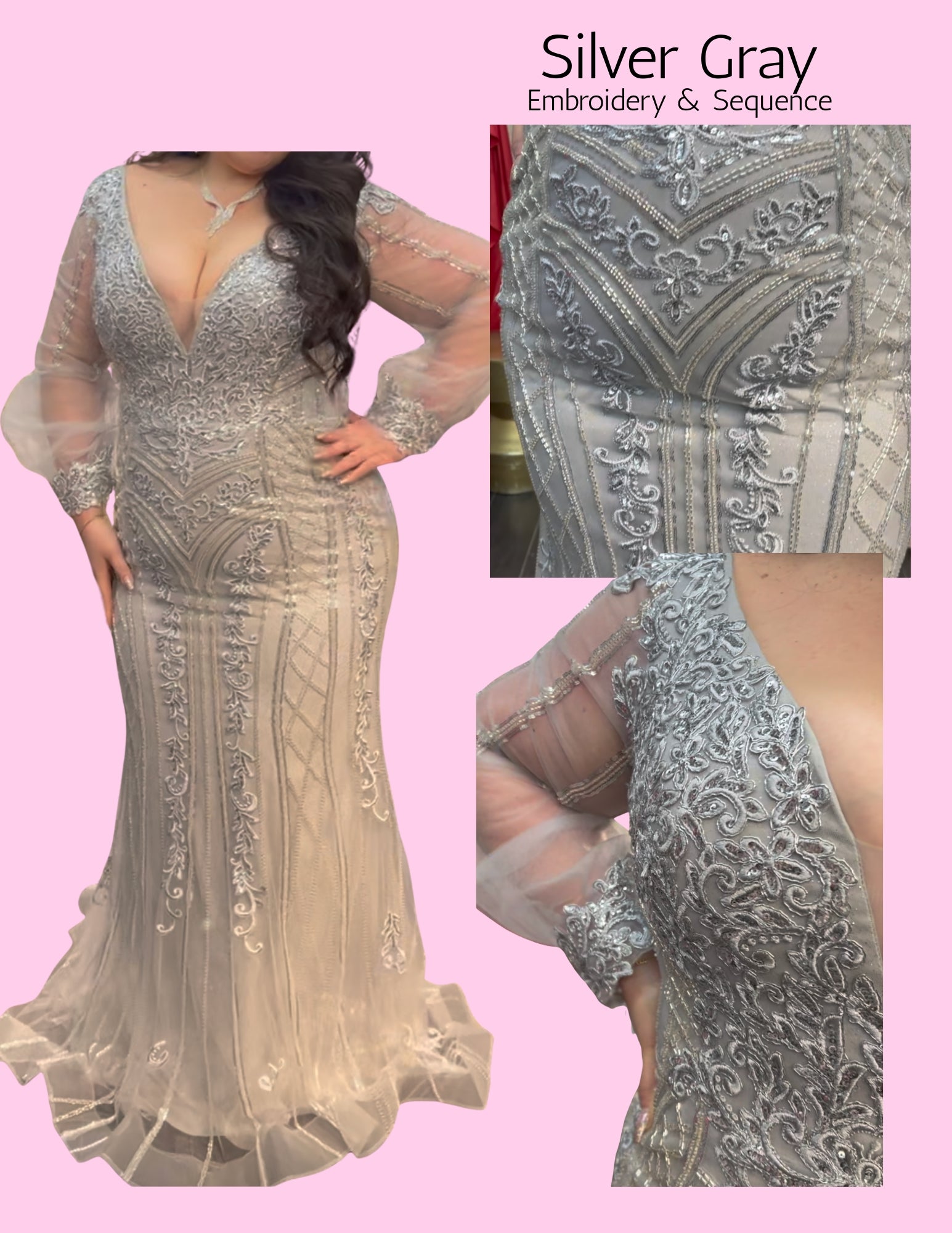 EF168125 Silver Embroidery