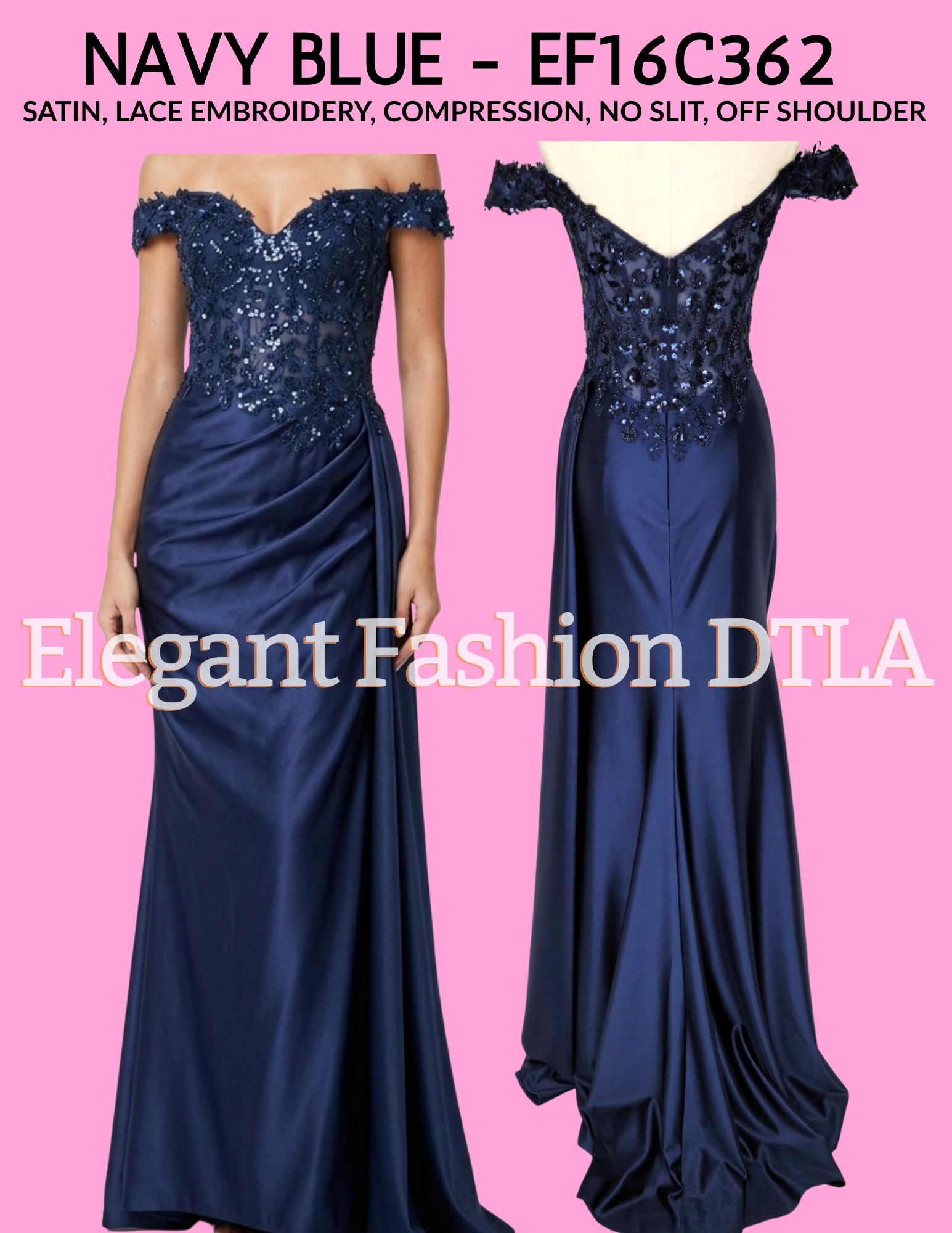 ✨ Elegant Fashion✨ EF16C363 NAVY BLUE