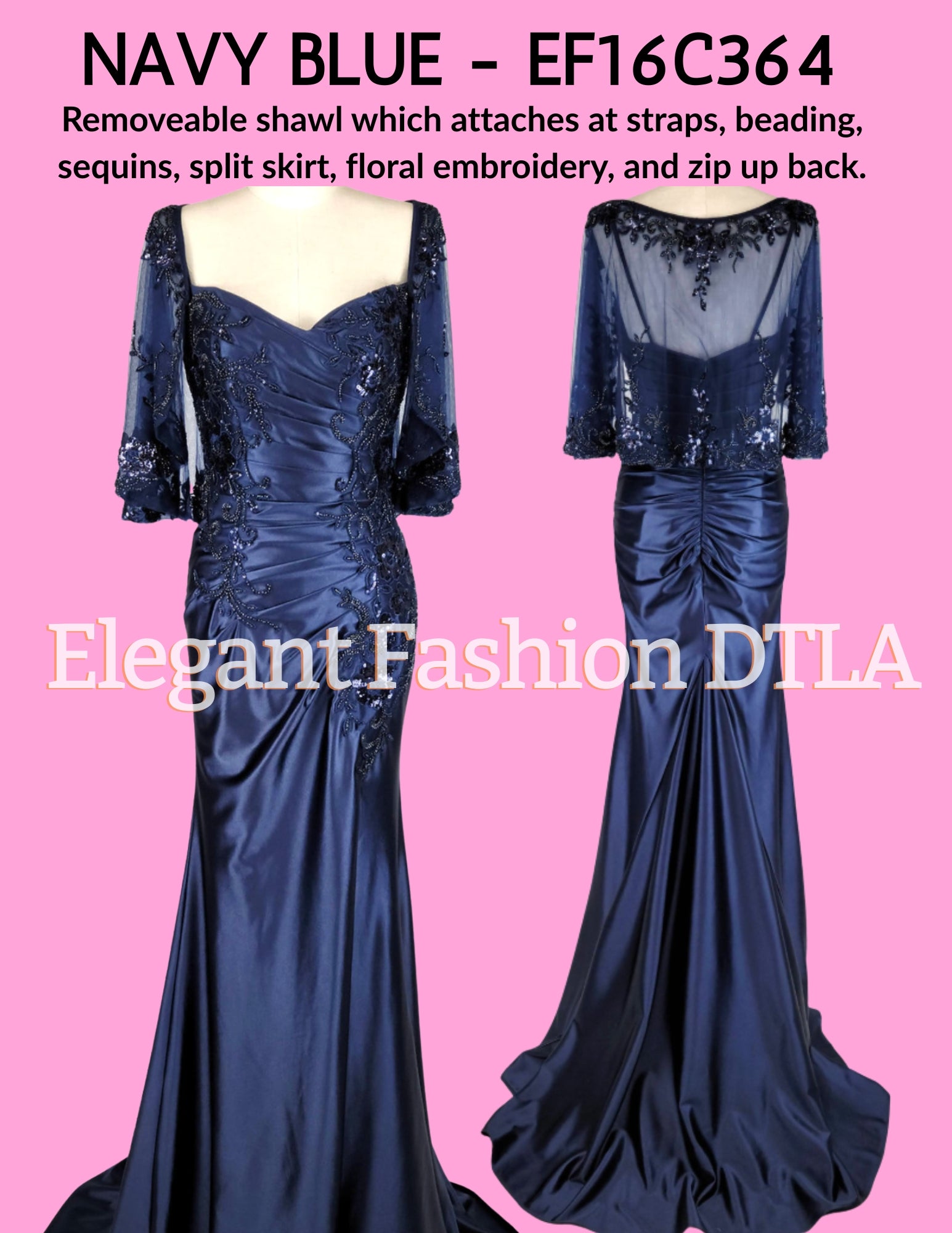 ✨ Elegant Fashion✨ NAVY BLUE SATIN