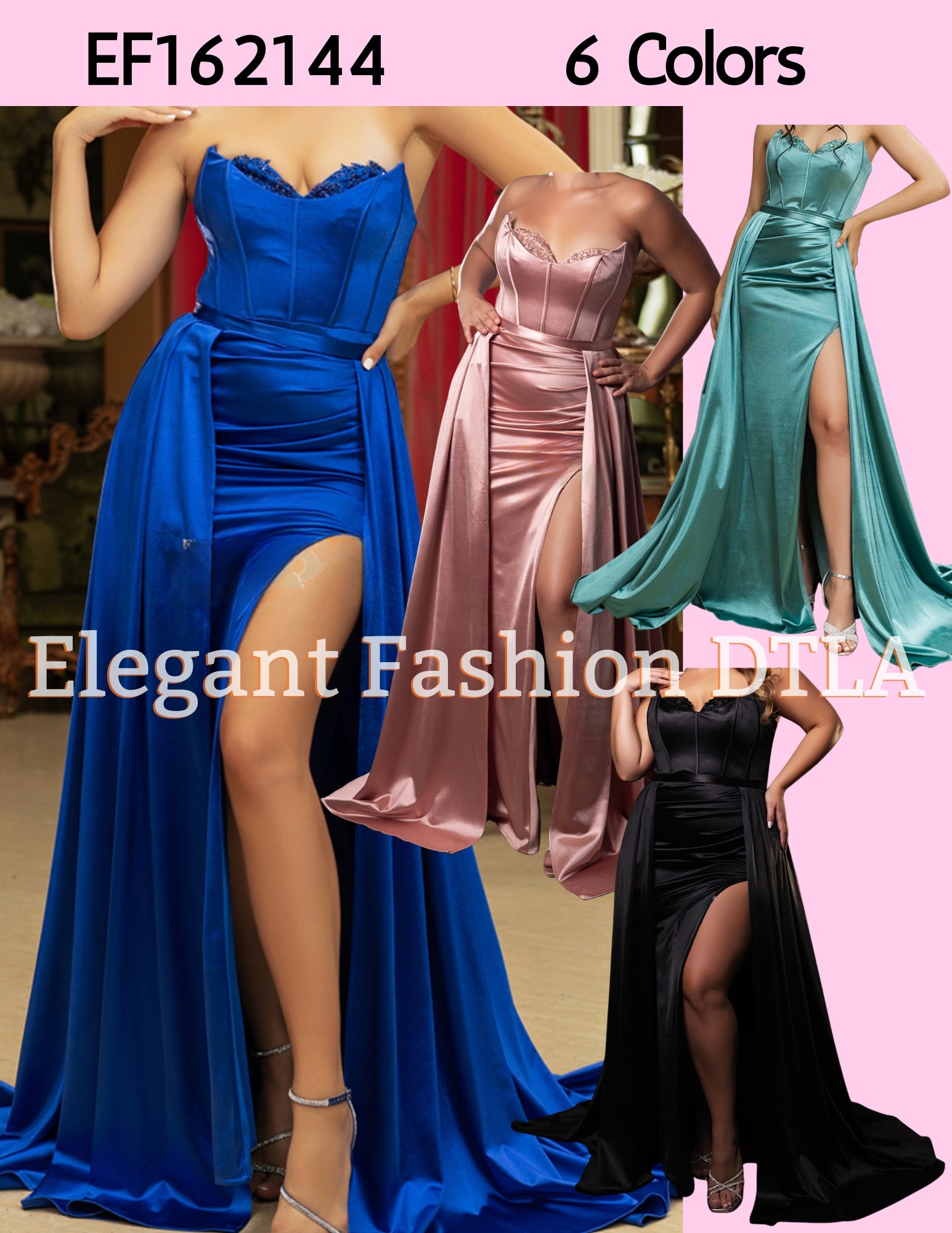 ✨  2025 ✨  EF162144 Satin Detachable Skirt