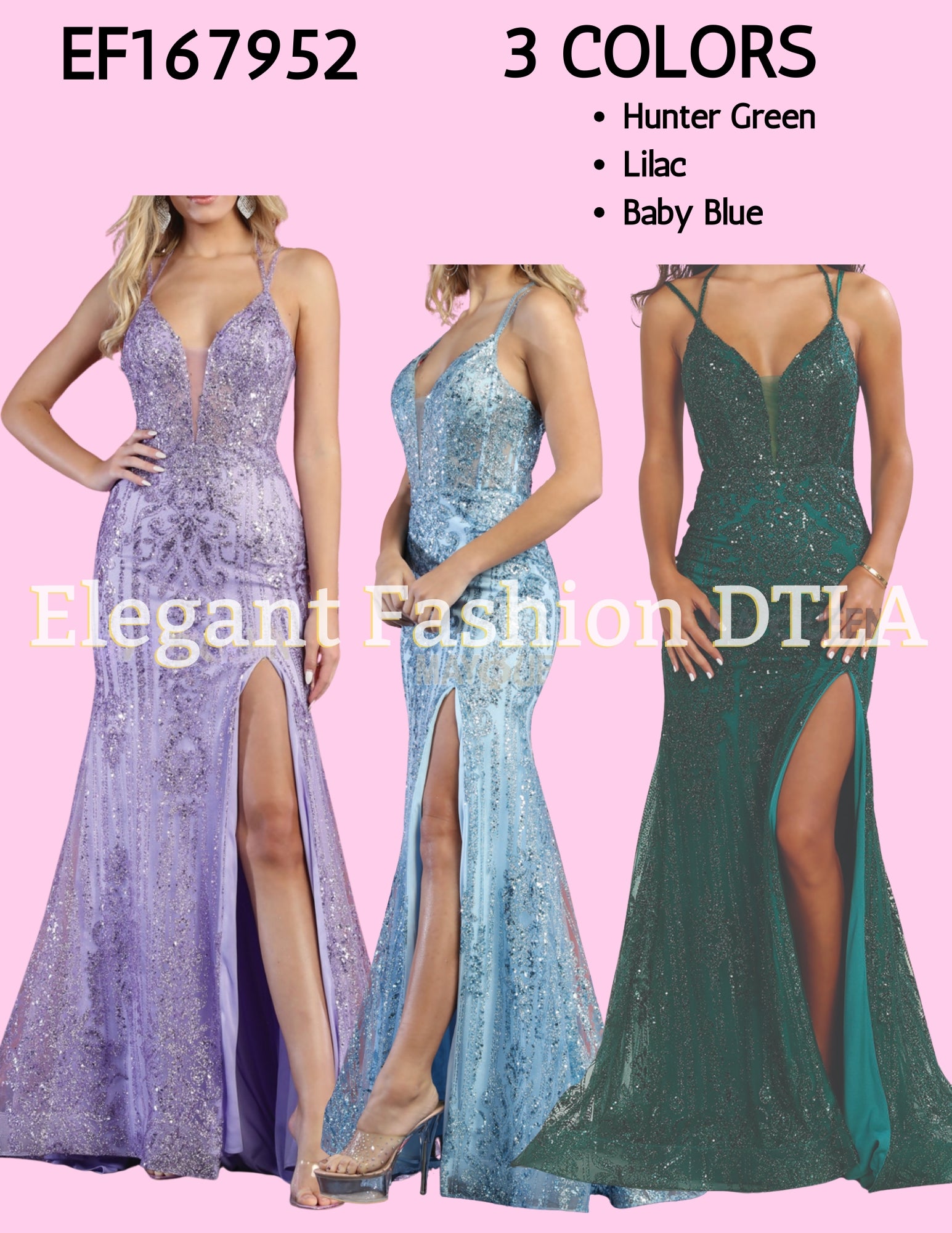 💎 EF167952 Glitter Sparkles w/Slit