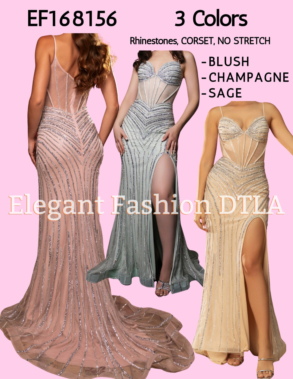 🌸 PROM 🌸  EF168156 Rhinestones CORSET