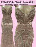 ✨ Elegant Fashion✨ Classic Rose Gold Pearls & Rhinestones (SIZE 2-16)