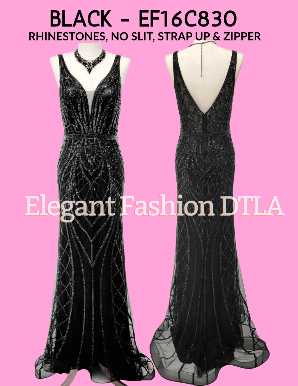 ✨ Elegant Fashion ✨  BLACK RHINESTONES