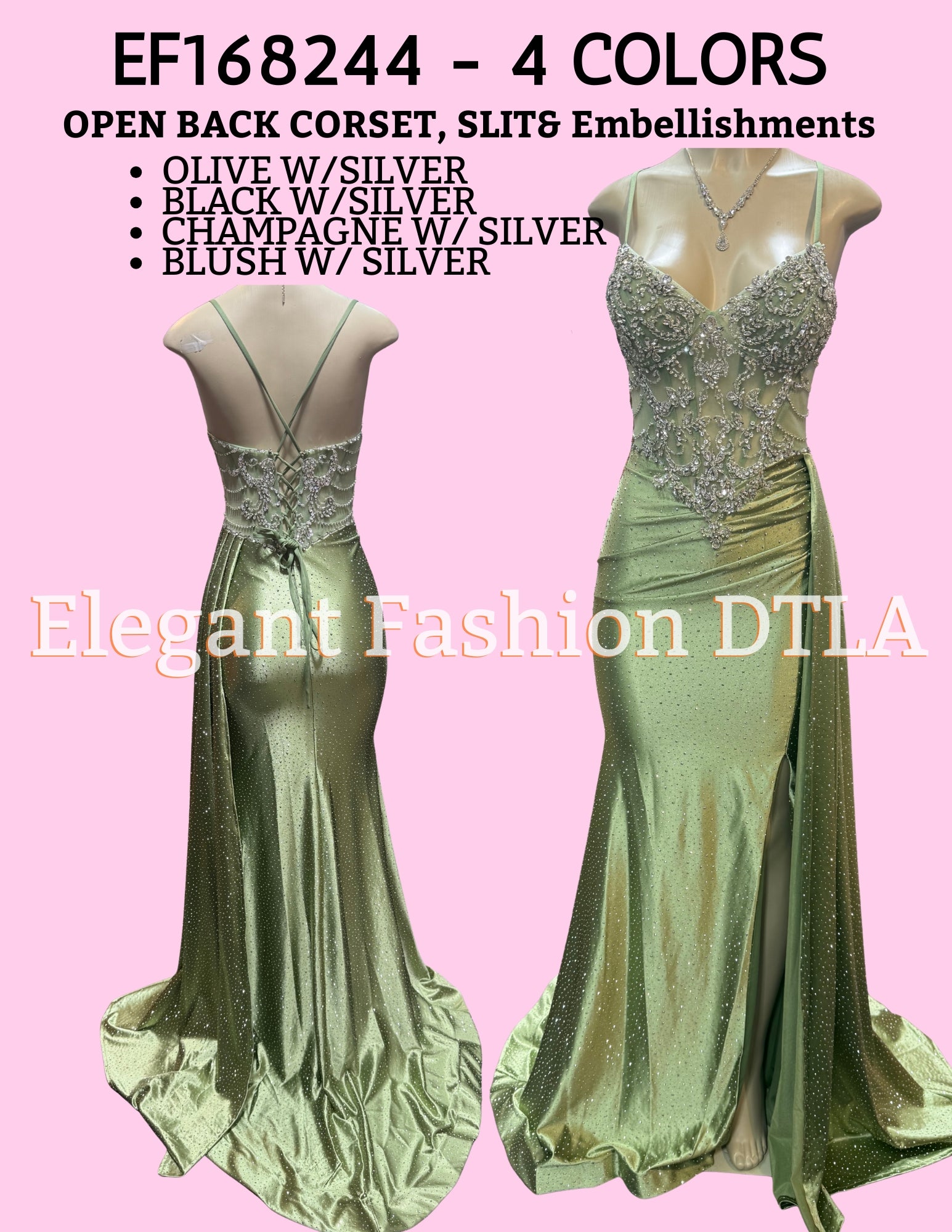 ✨  2026 ✨  EF158244 OPEN BACK CORSET RHINESTONES