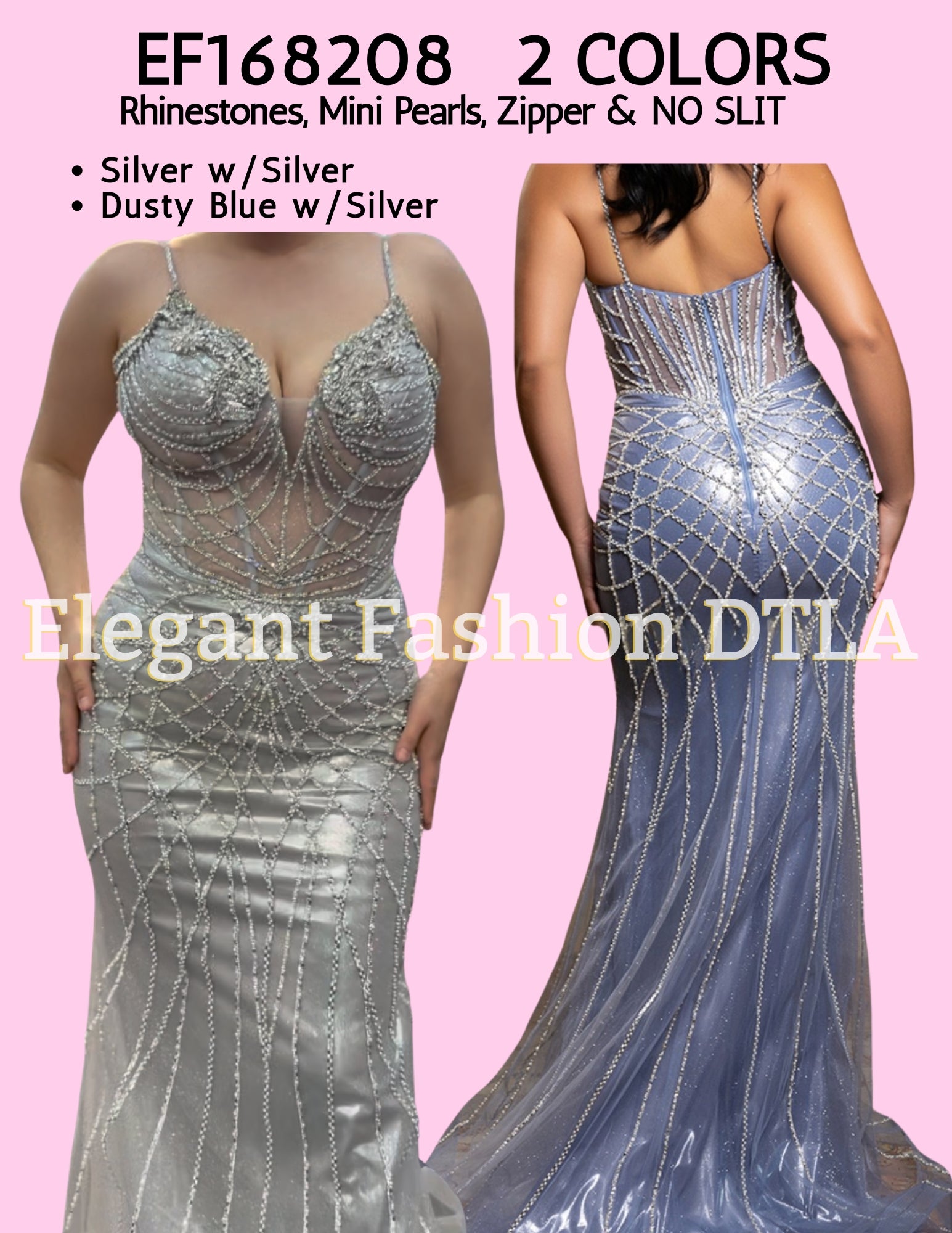 DTLA ✨Elegant Fashion✨ EF168206 Rhinestones Embellishments (DRESS ONLY)