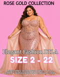PLUS SIZE (SIZE 2-22)✨ Elegant Fashion✨ 2 COLORS: RHINESTONES W/DETACHABLE SKIRT