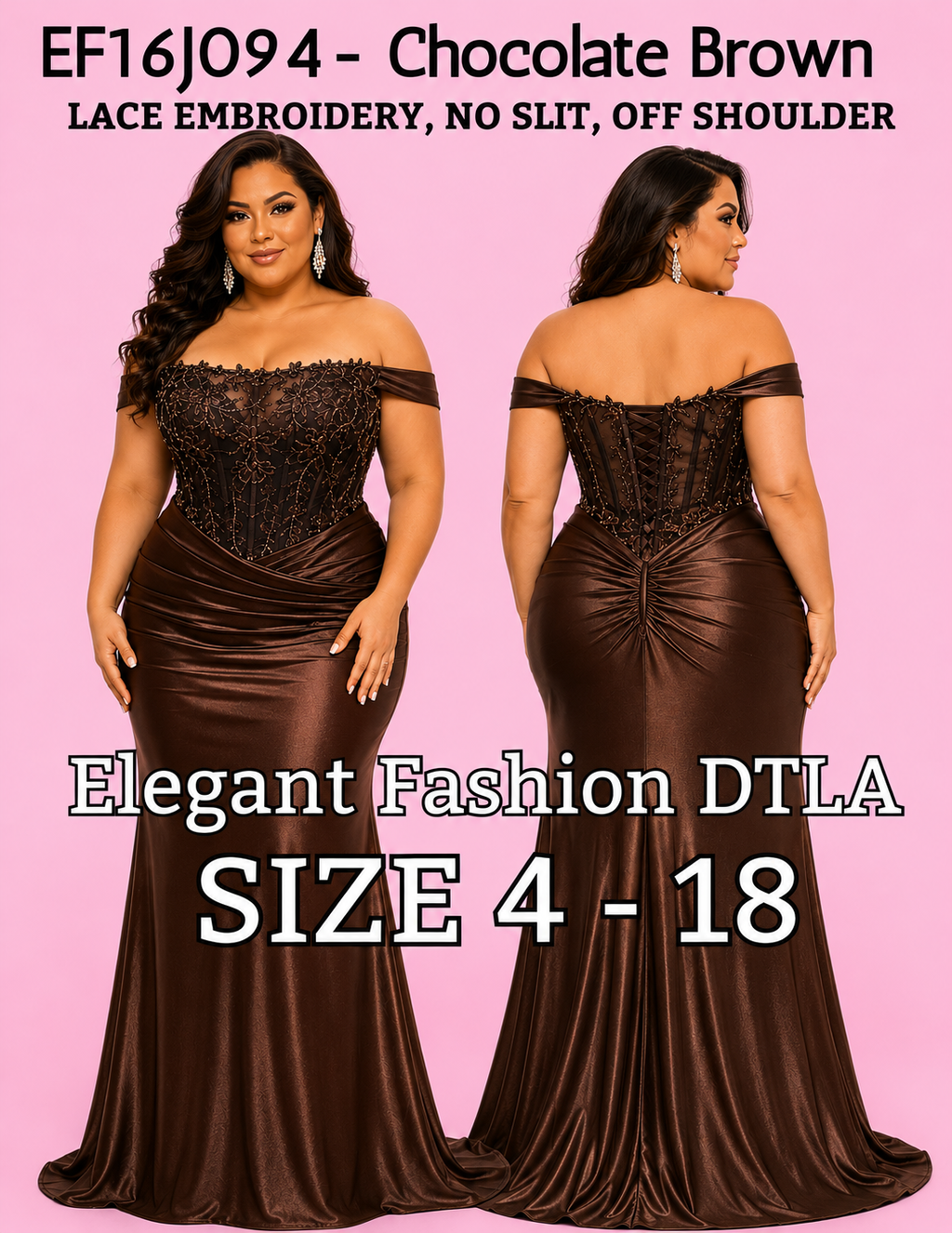 FINAL STOCK (SIZE 10-18)✨ Elegant Fashion✨ 3 COLORS EFJ094