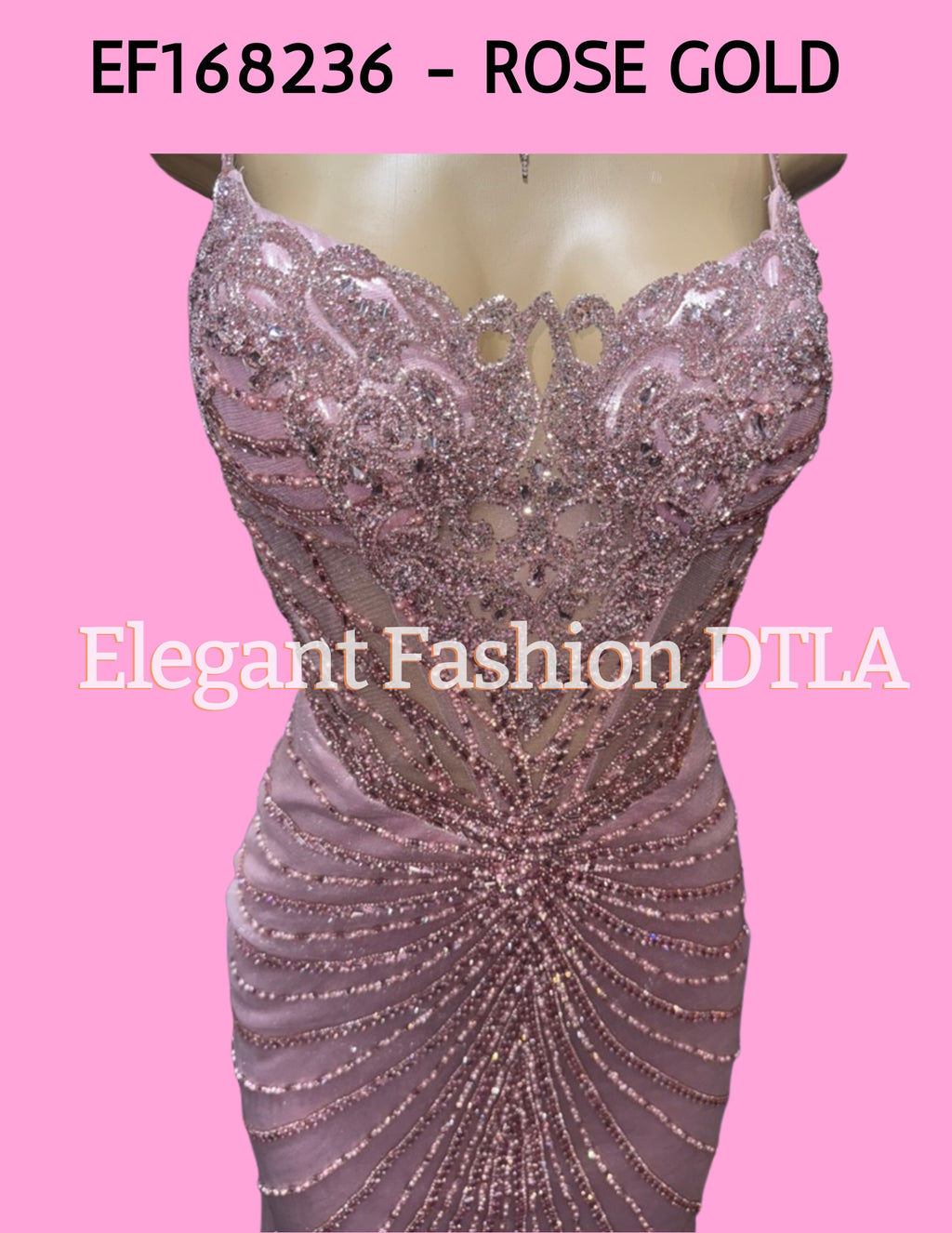 ✨ Elegant Fashion ✨ EF168236 Rose Gold Embellishments and Mini Pearls