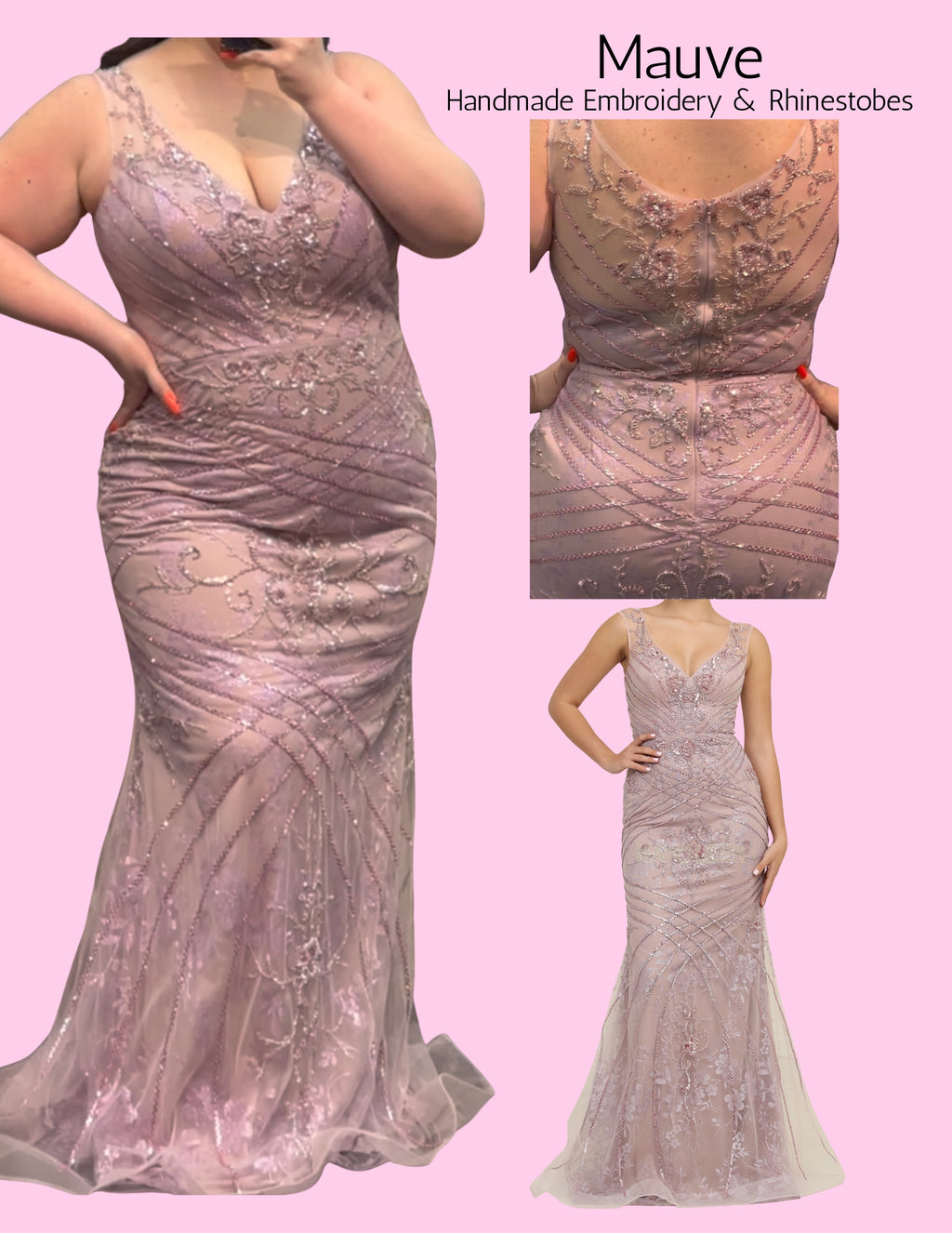 EF168130 Mauve Handmade Embroidery & Embellishments