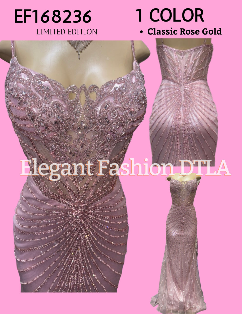 ✨ EF168236 Rose Gold Embellishments and Mini Pearls