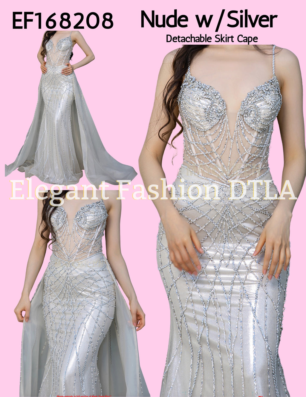 💎💎 EF168206 Rhinestones Embellishments (Detachable Skirt Cape)