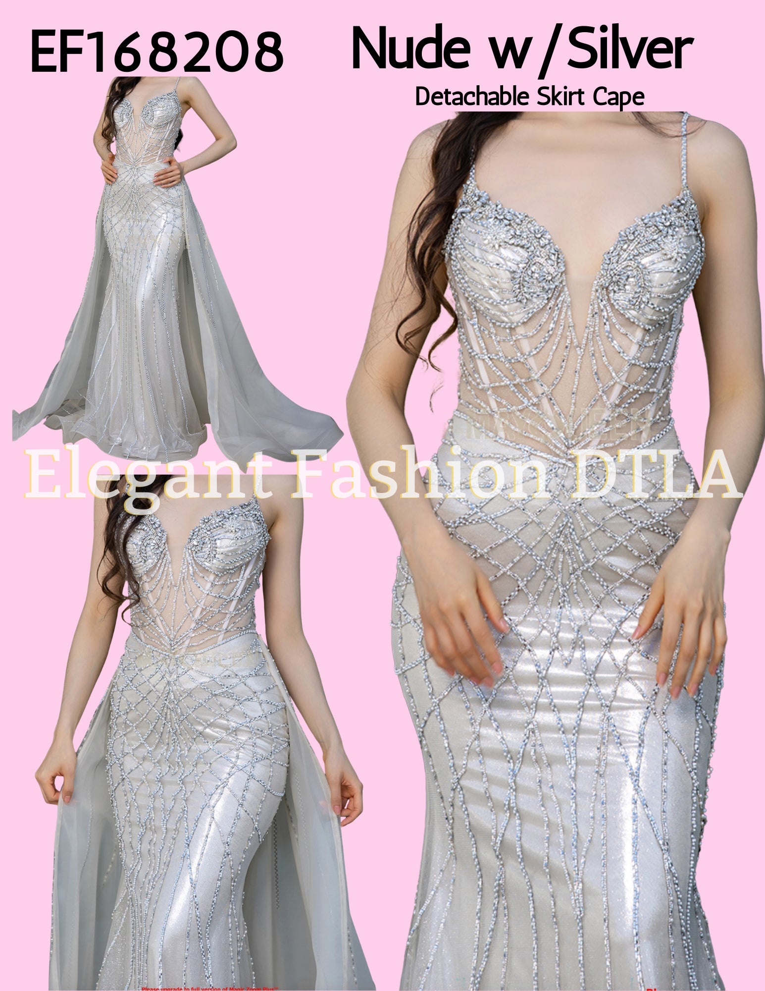 💎💎 EF168206 Rhinestones Embellishments (Detachable Skirt Cape)