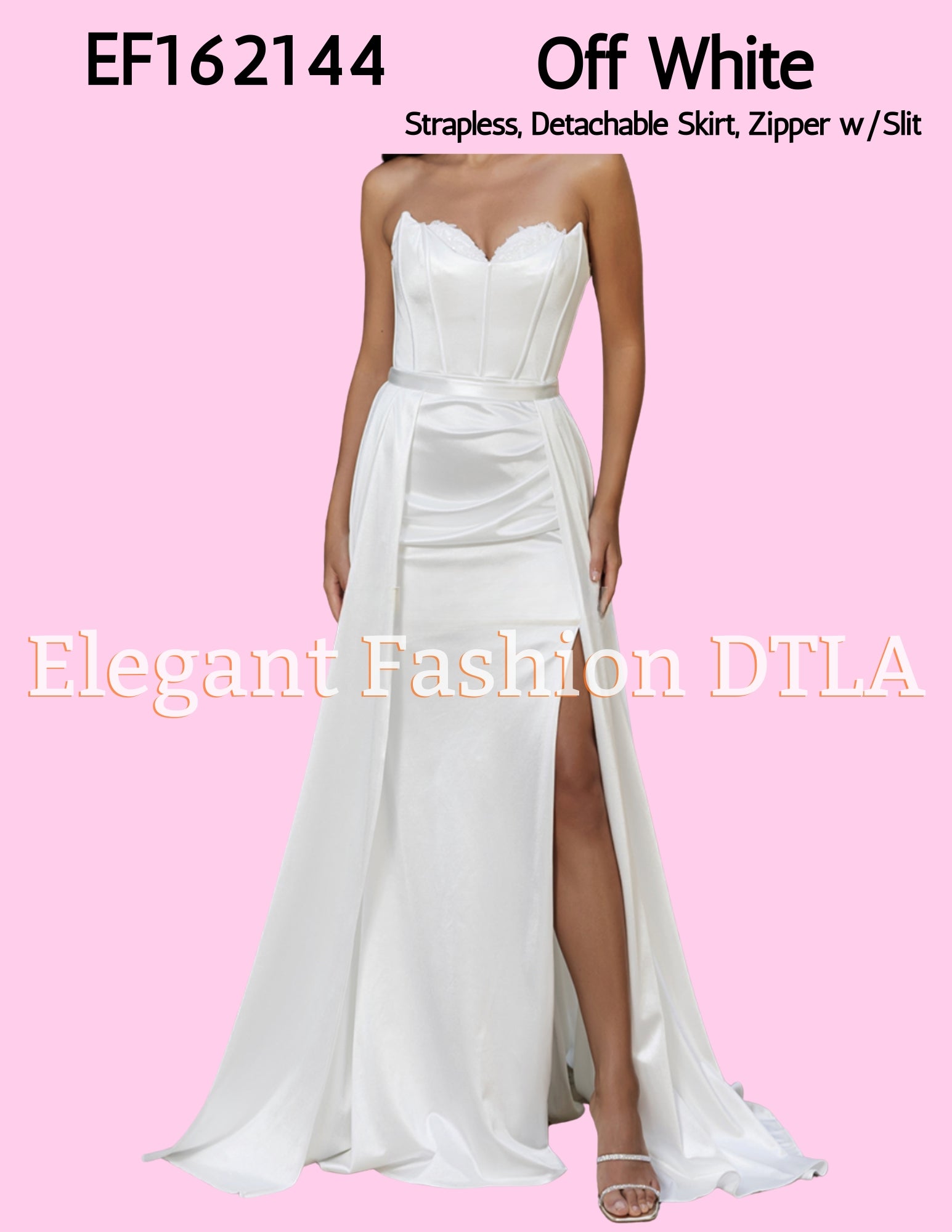 ✨  2025 ✨  EF162144 Satin Detachable Skirt