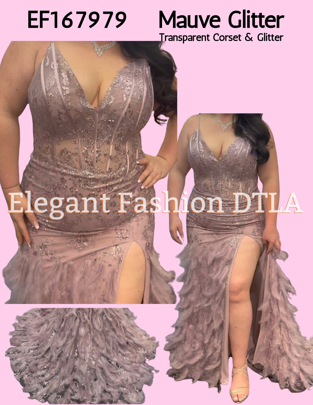 💎💎 EF167979 Glitter & Feather