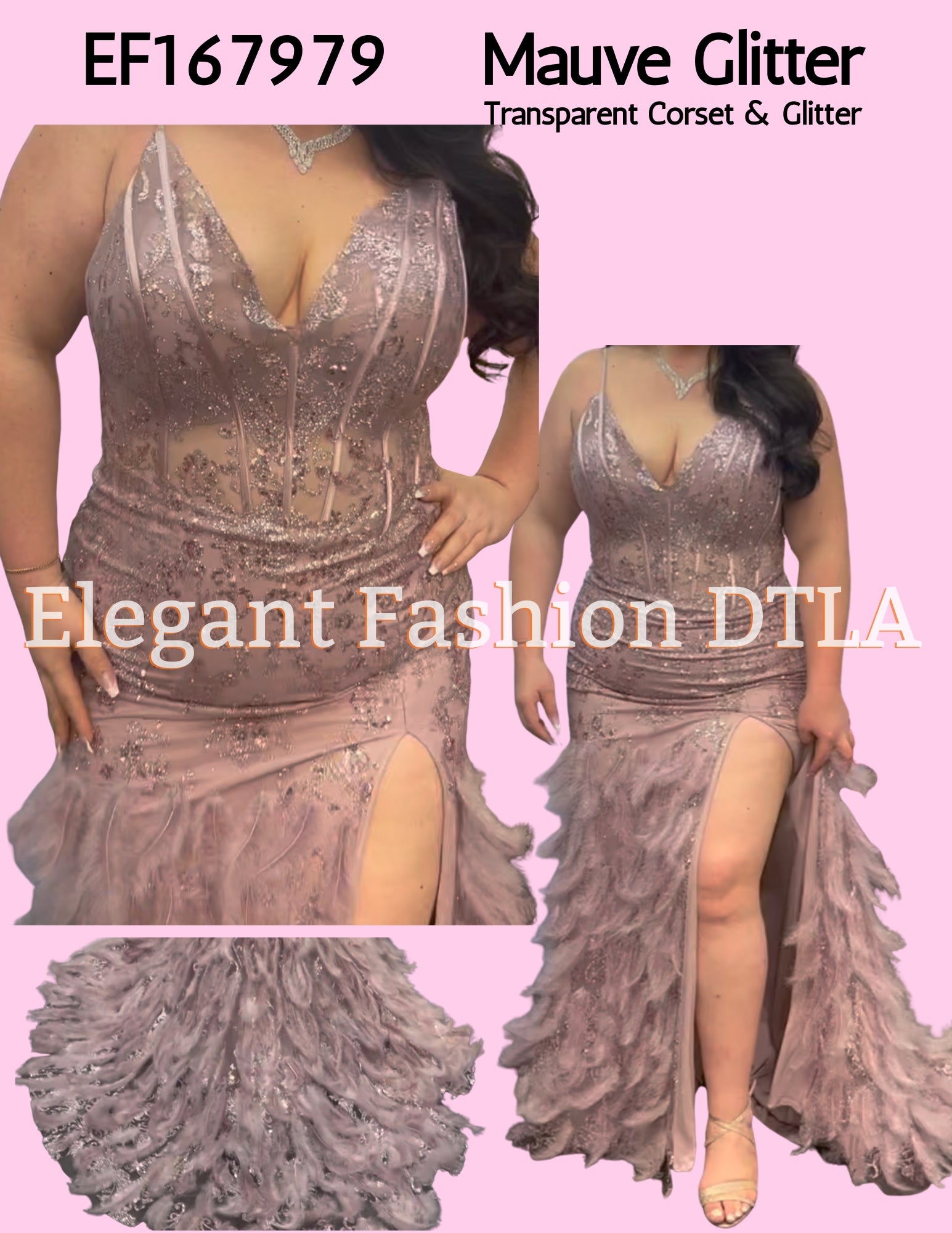 💎💎 EF167979 Glitter & Feather