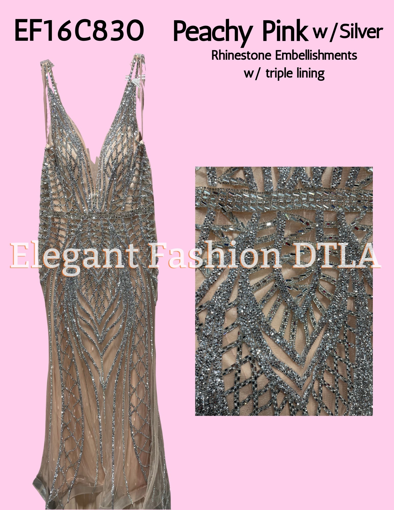 💎💎 EF16C830 Rhinestones NO SLIT TT