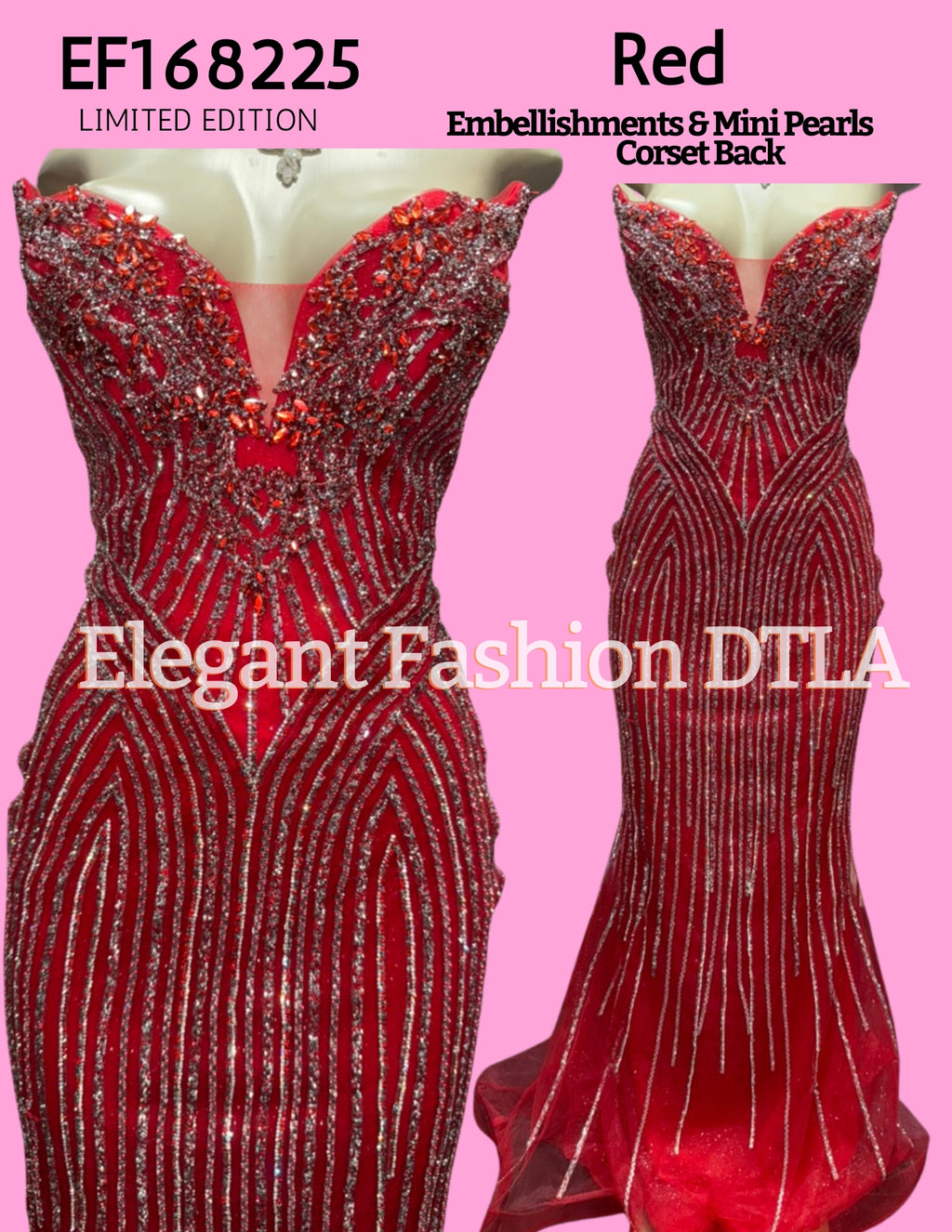 💎💎 EF168225 Rhinestones Open Back Corset