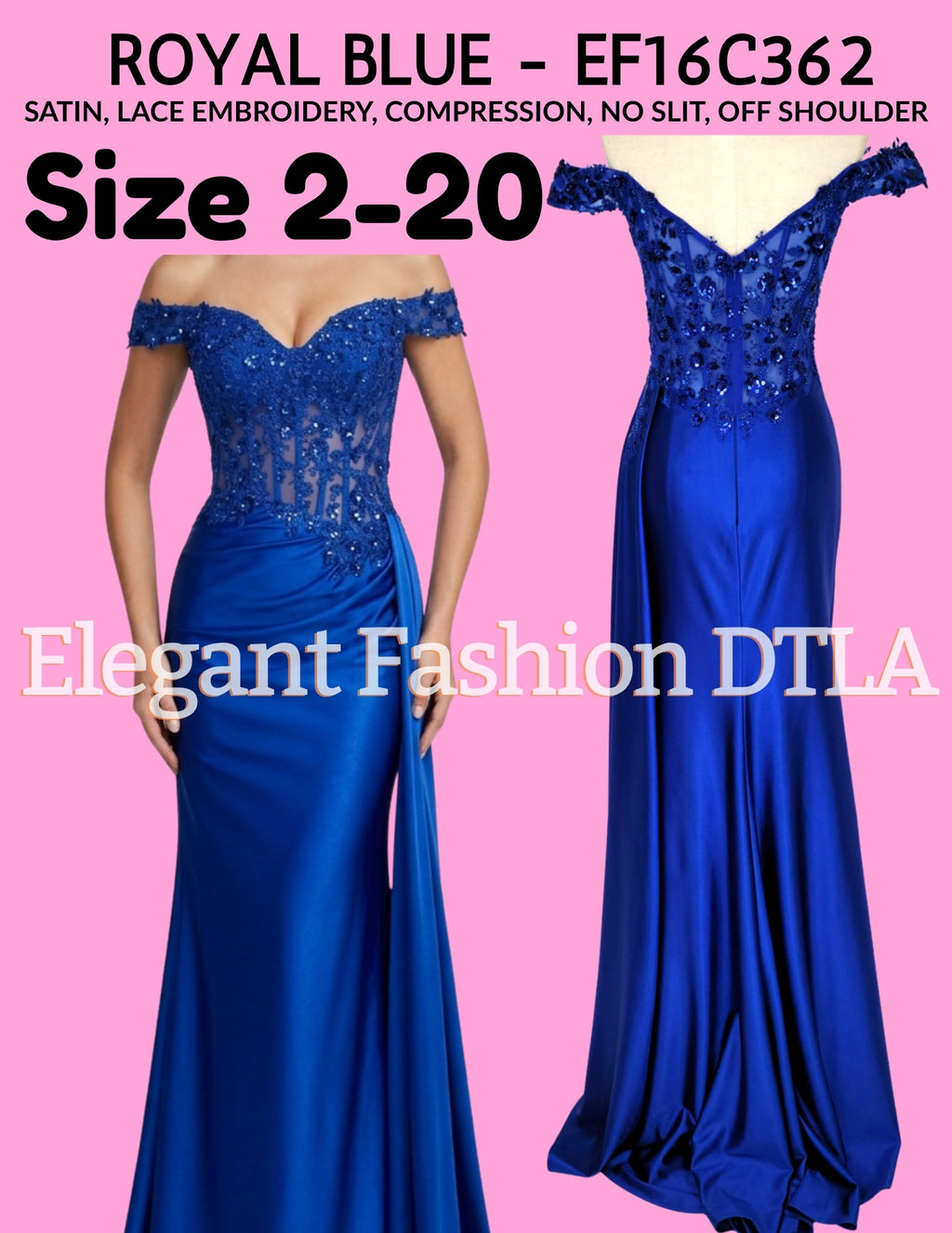 ✨ Elegant Fashion✨ ROYAL BLUE (SIZE 2-20)
