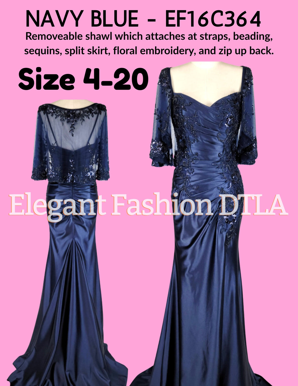 ✨ Elegant Fashion✨ NAVY BLUE SATIN