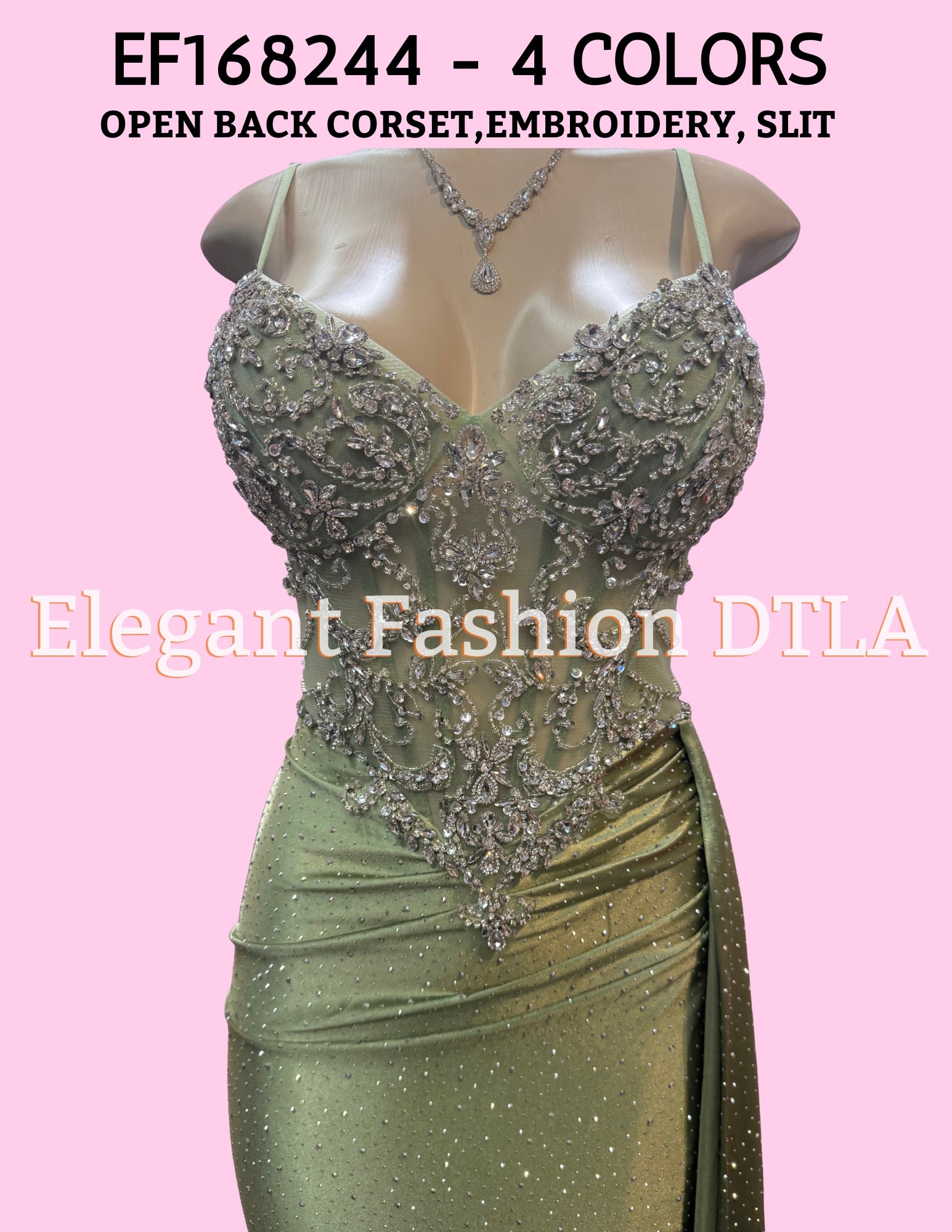 ✨  2026 ✨  EF158244 OPEN BACK CORSET RHINESTONES