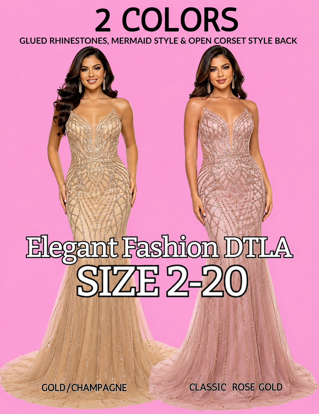 2 COLORS (SIZE 2-20)✨ Elegant Fashion✨EF168210
