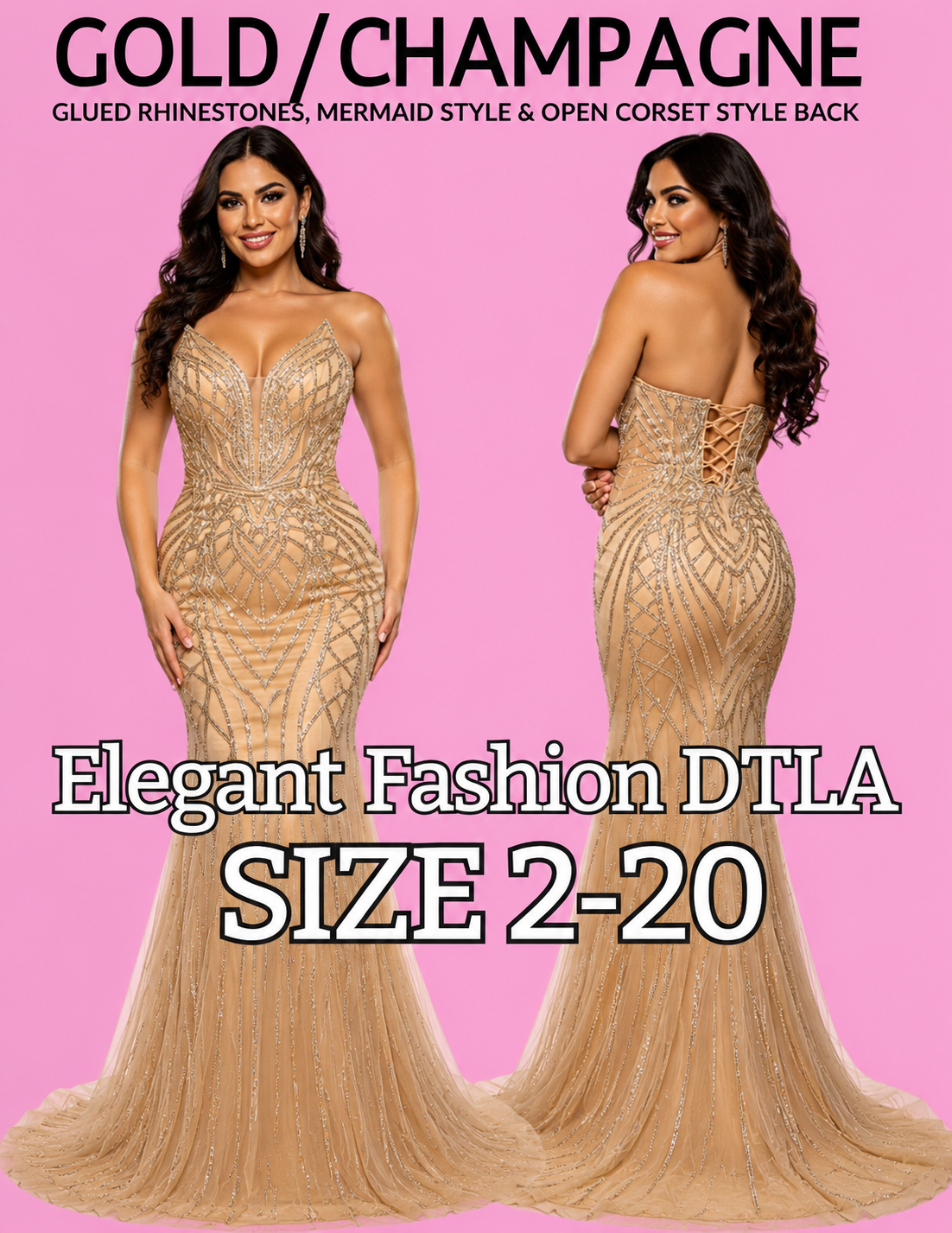 2 COLORS (SIZE 2-20)✨ Elegant Fashion✨EF168210