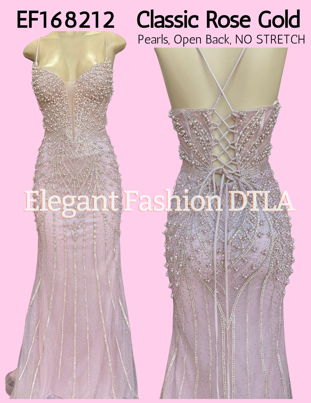 💎💎  EF168212 Pearls & Embellishments OPEN BACK