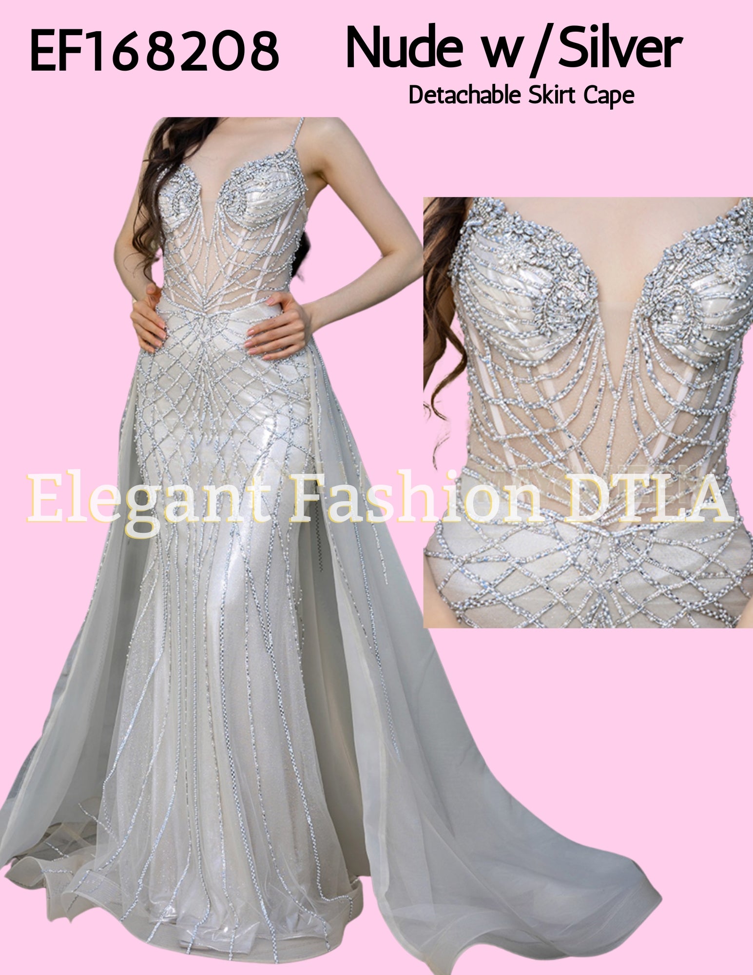 💎💎 EF168206 Rhinestones Embellishments (Detachable Skirt Cape)