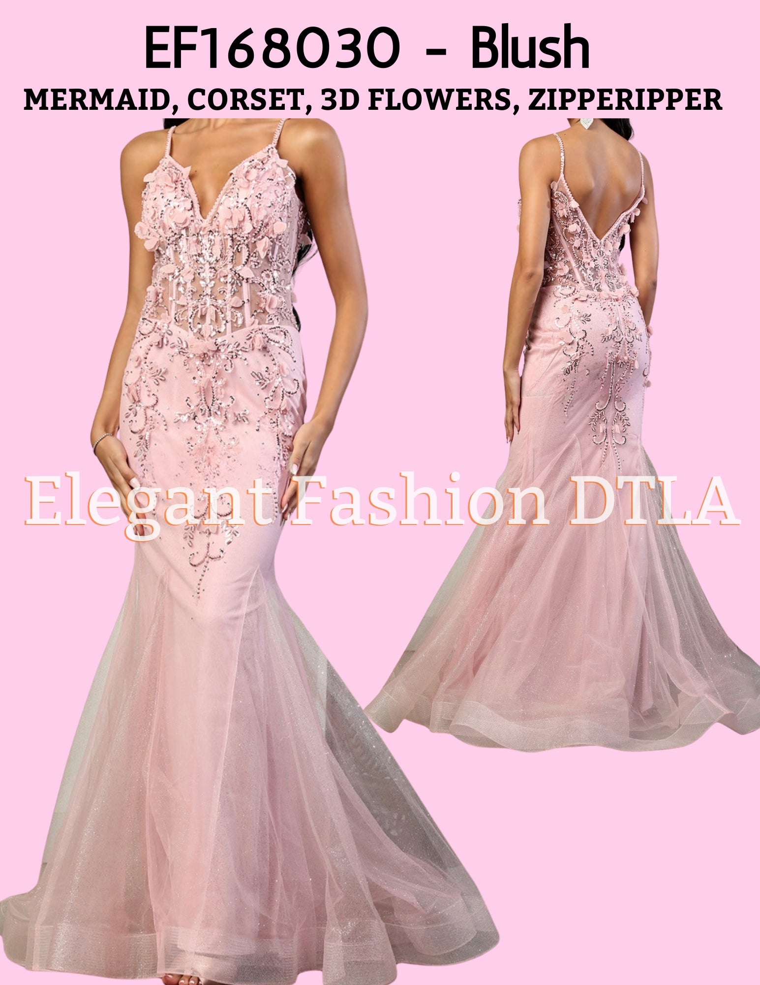 ✨  PROM  ✨  EF168030 Mermaid 3D Floral Corset