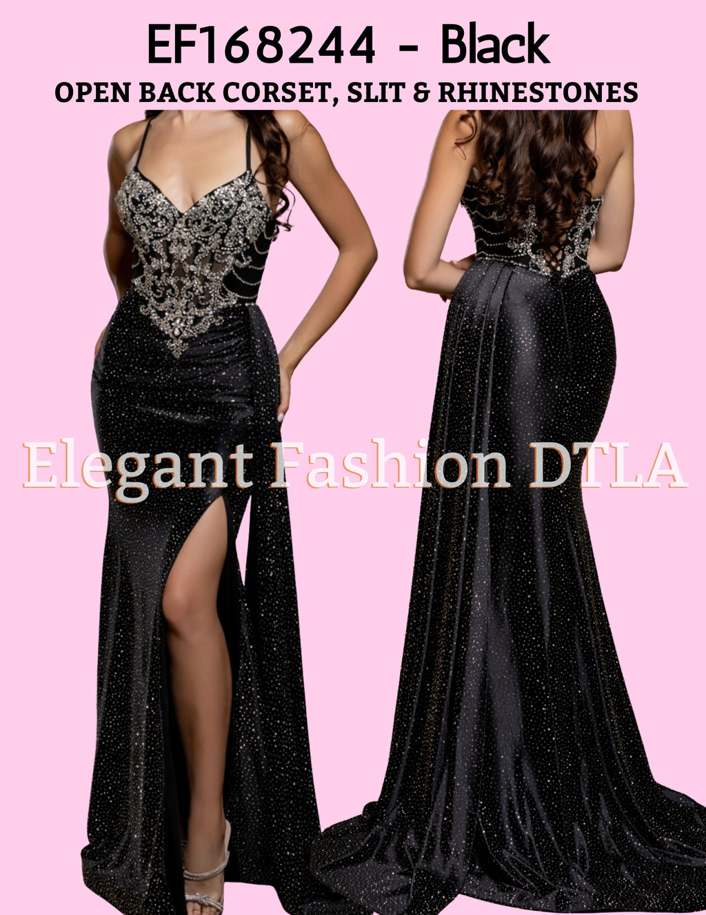 SOLD OUT 🌸 PROM 🌸   EF158244 OPEN BACK CORSET RHINESTONES