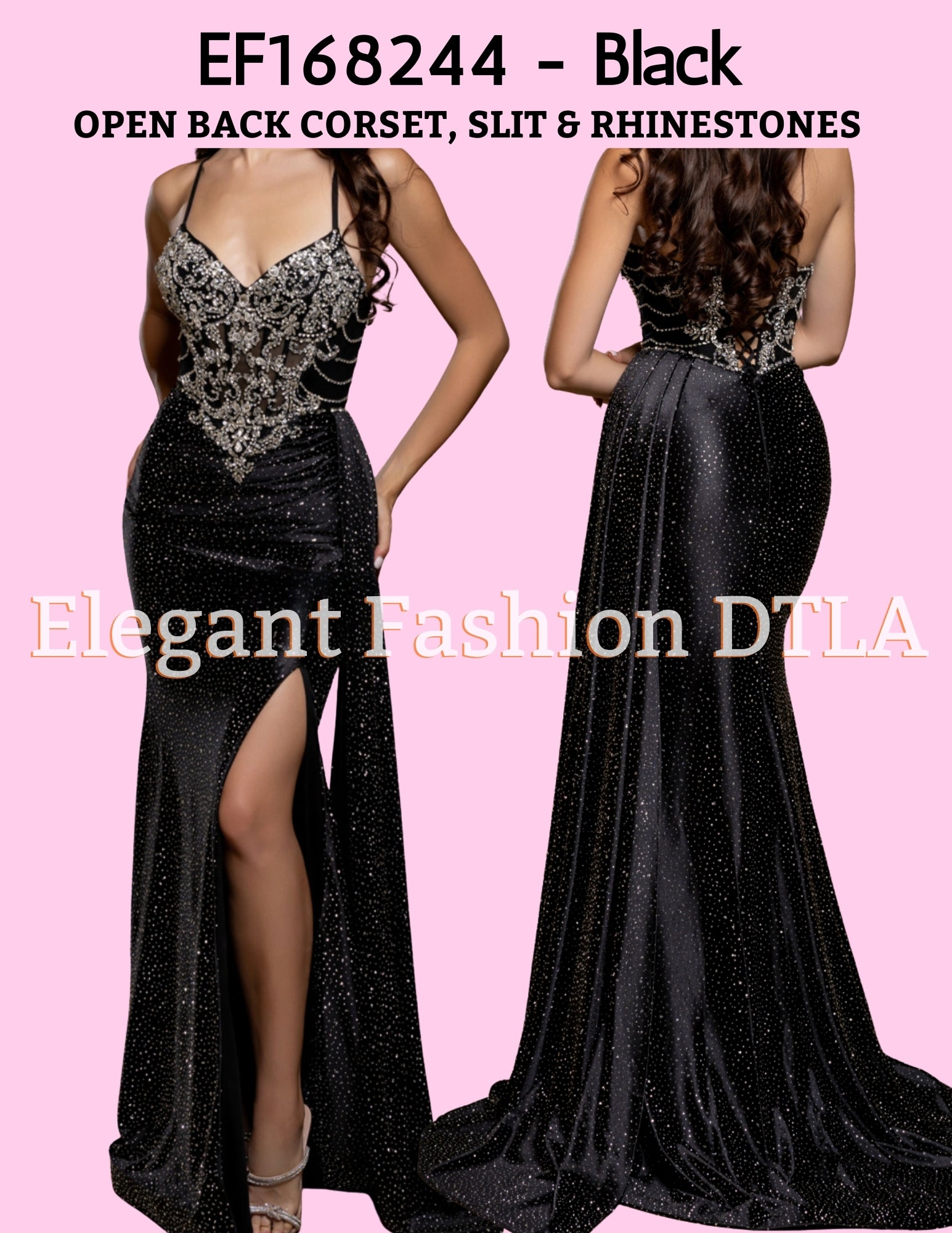 SOLD OUT 🌸 PROM 🌸   EF158244 OPEN BACK CORSET RHINESTONES