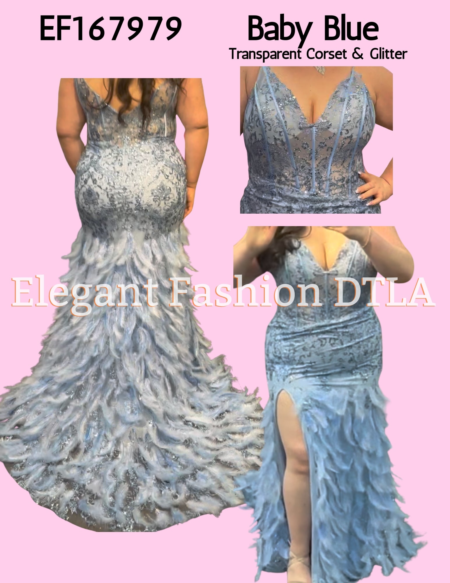 💎💎 EF167979 Glitter & Feather