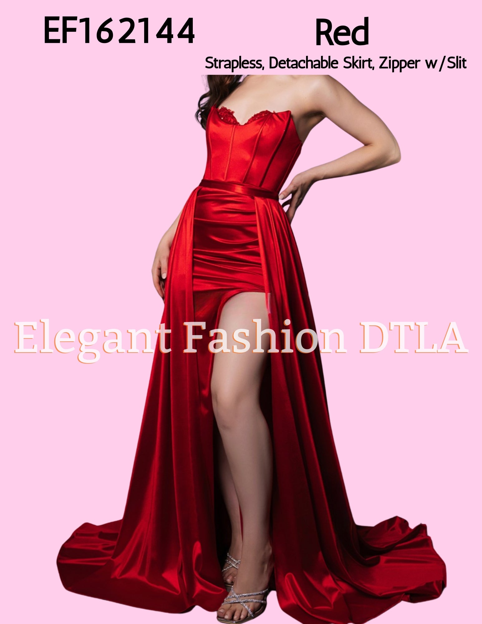 ✨  2025 ✨  EF162144 Satin Detachable Skirt