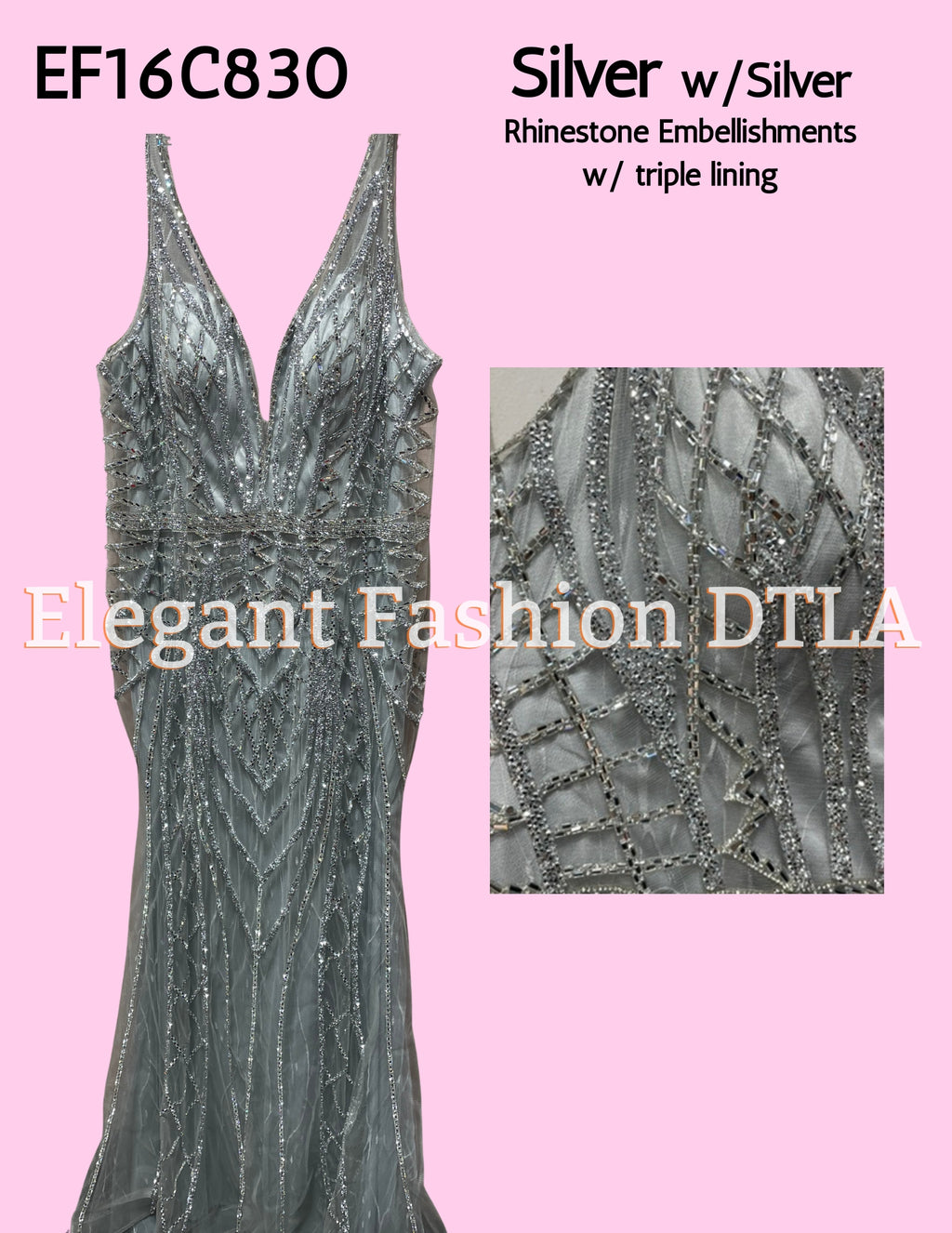 💎💎 EF16C830 Rhinestones NO SLIT TT